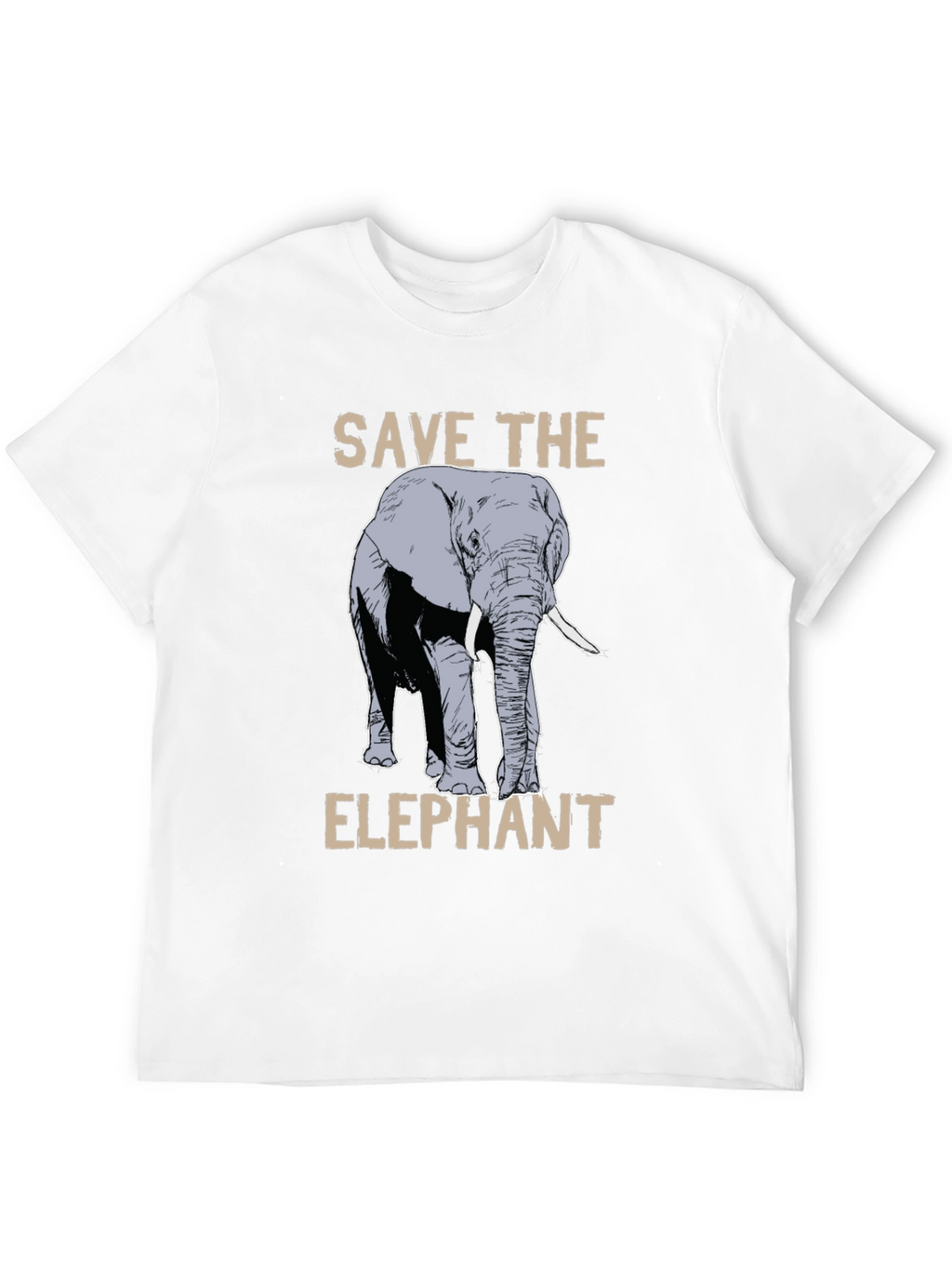 Save the Elephant Graphic Tee - Black Cotton T-Shirt