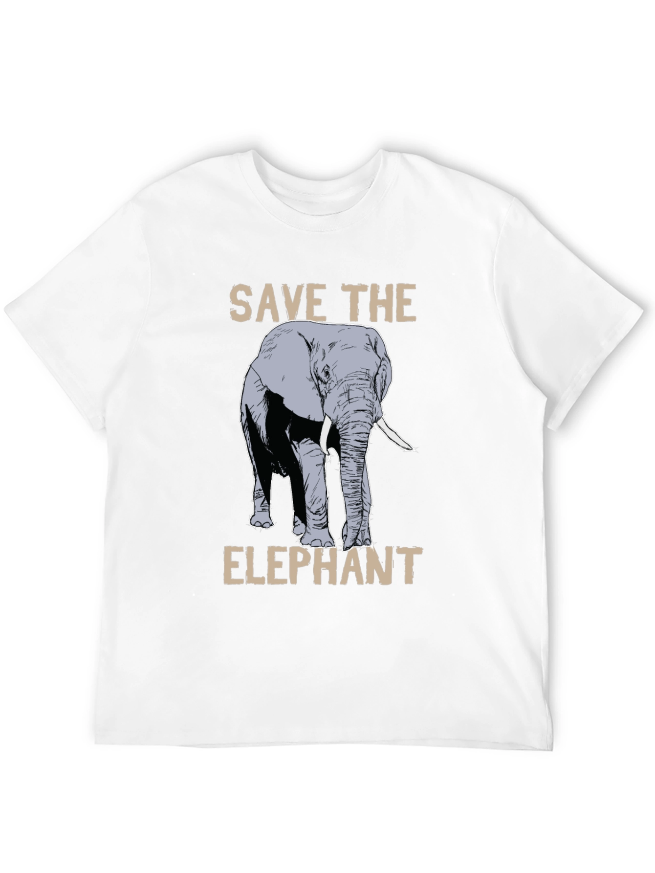Save the Elephant Graphic Tee - Black Cotton T-Shirt