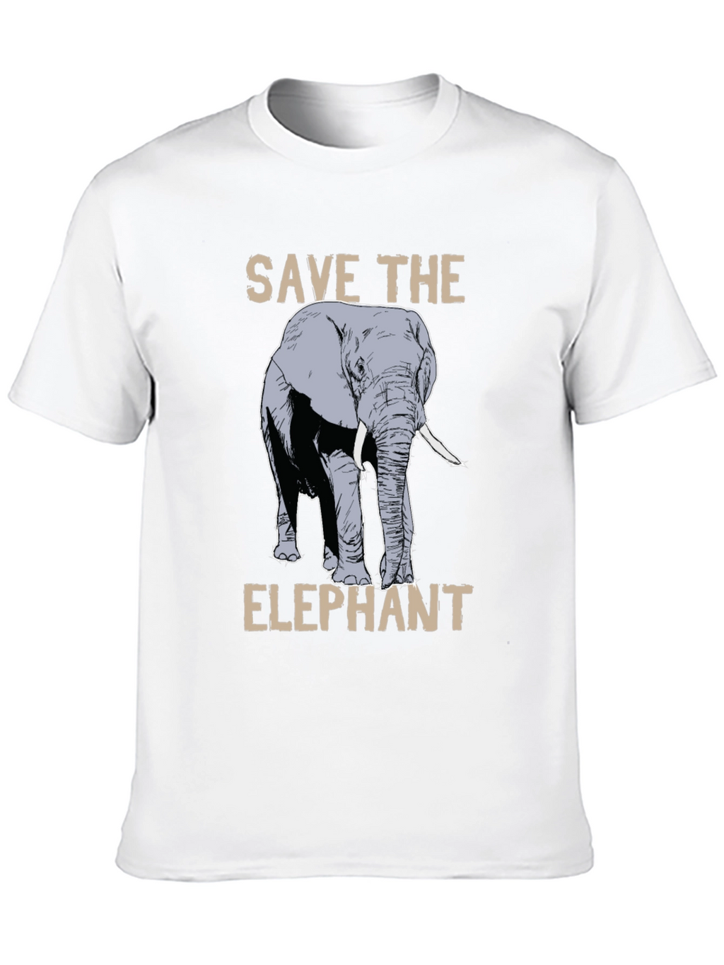 Save the Elephant Graphic Tee - Black Cotton T-Shirt