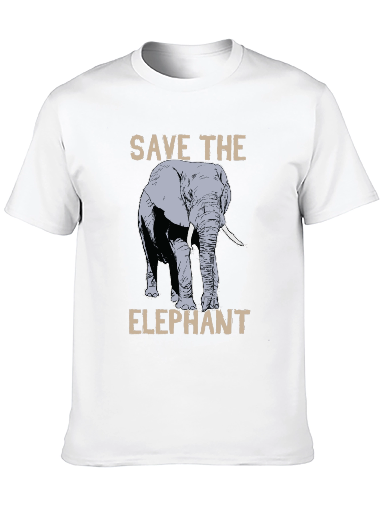 Save the Elephant Graphic Tee - Black Cotton T-Shirt