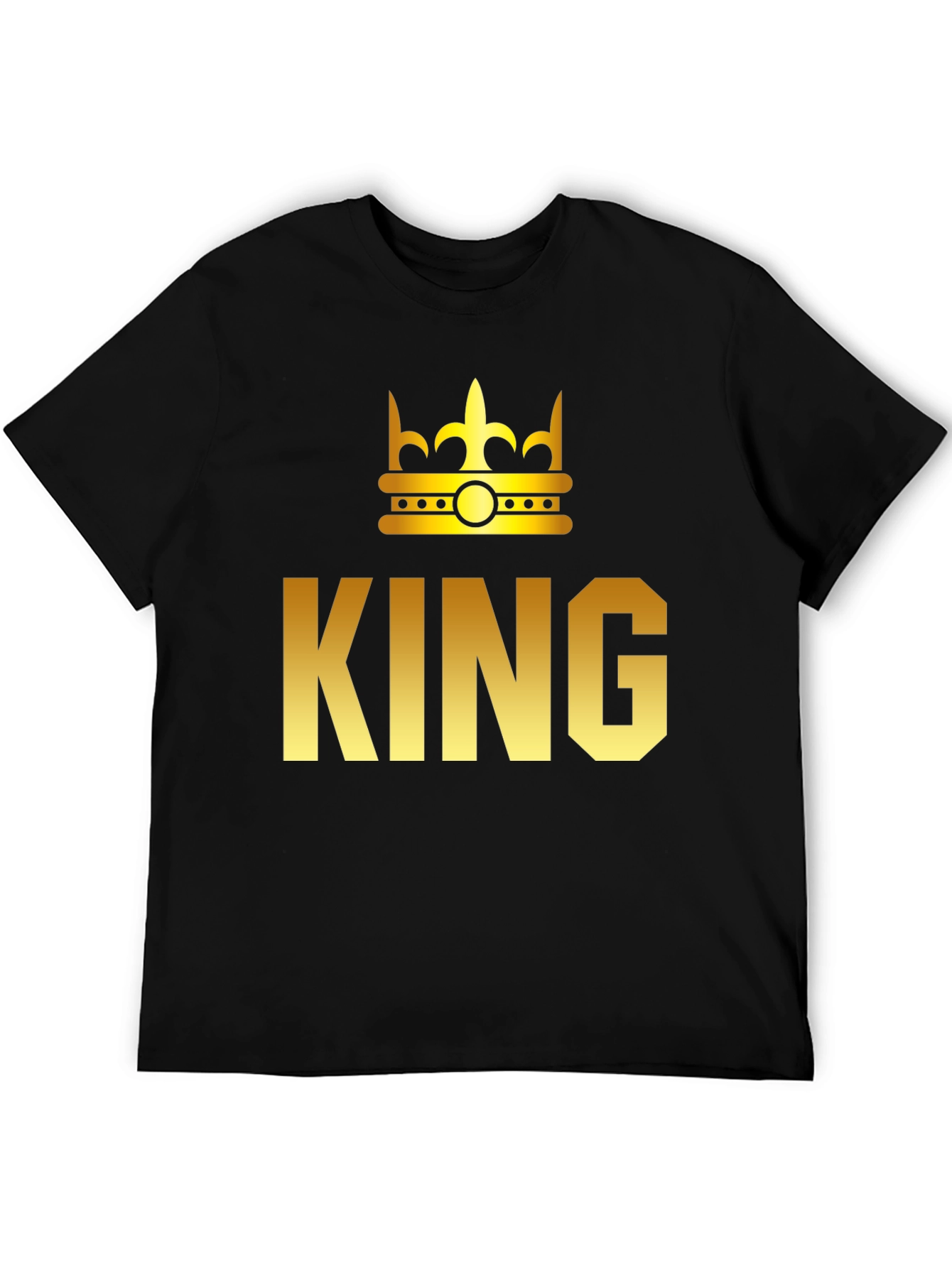 King Graphic T-Shirt - Gold Crown Print
