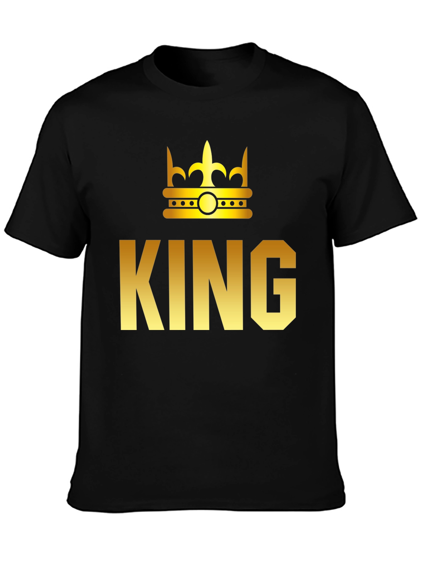 King Graphic T-Shirt - Gold Crown Print