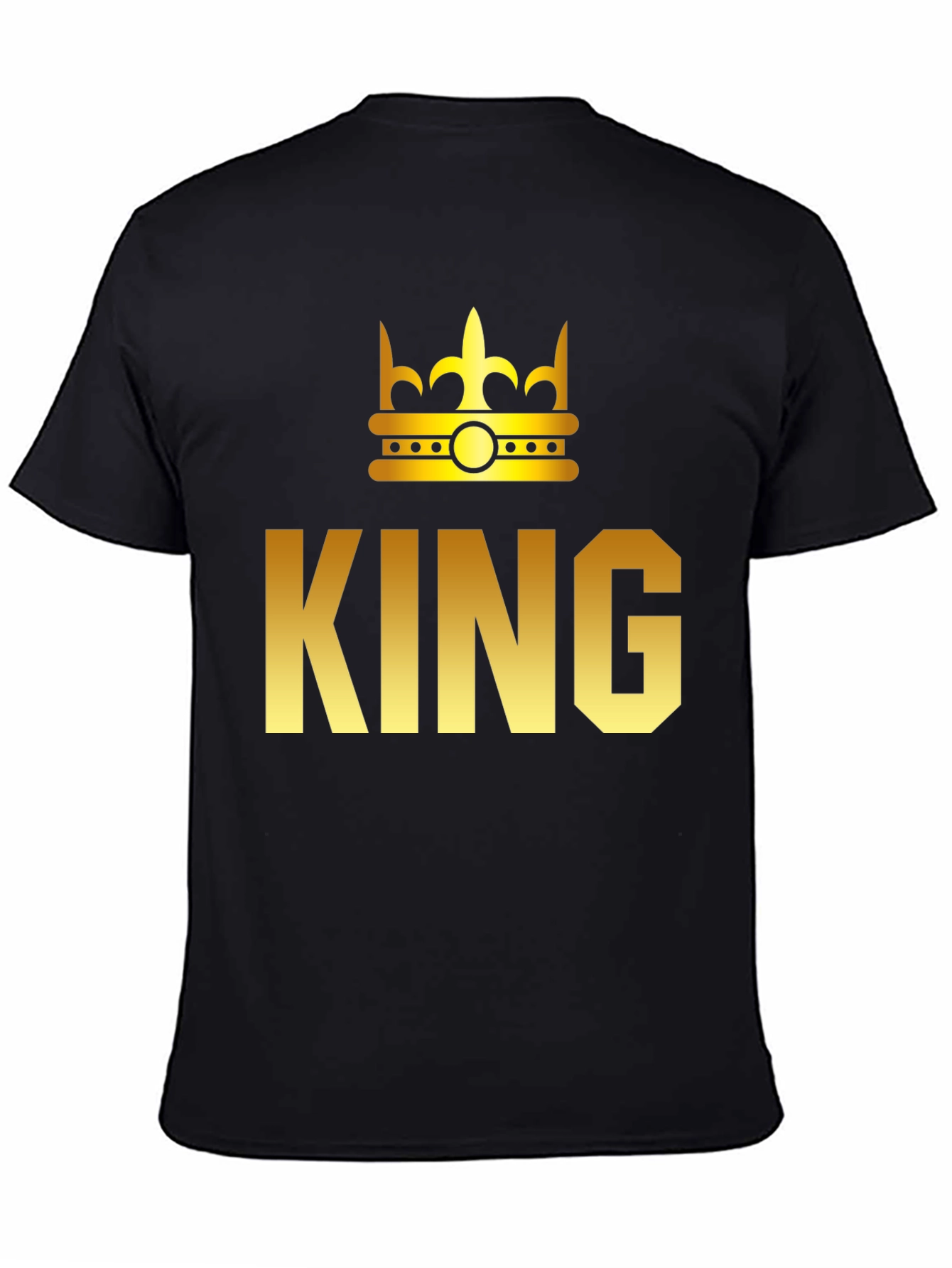 King Graphic T-Shirt - Gold Crown Print
