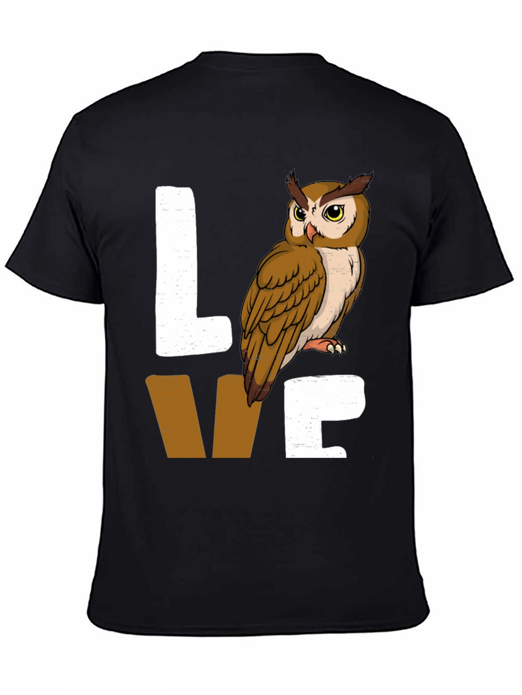 Owl Lover Graphic Tee - Black Cotton Blend