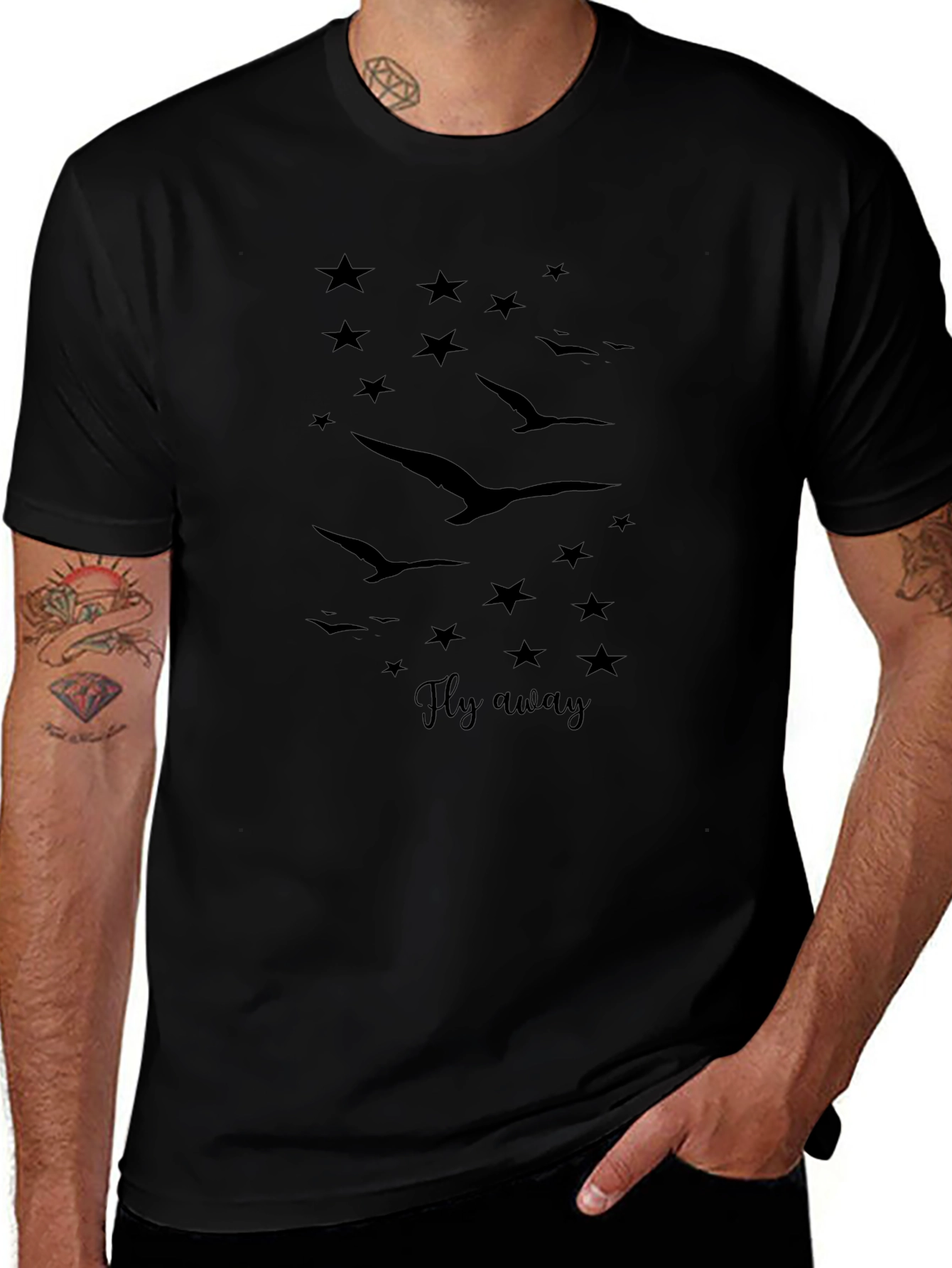 Fly Away Graphic Tee - Stylish Black T-Shirt