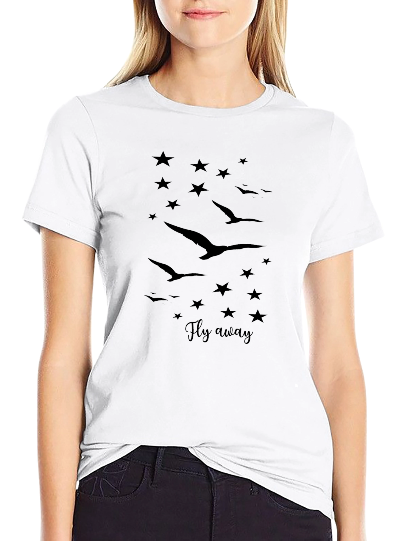 Fly Away Graphic Tee - Stylish Black T-Shirt
