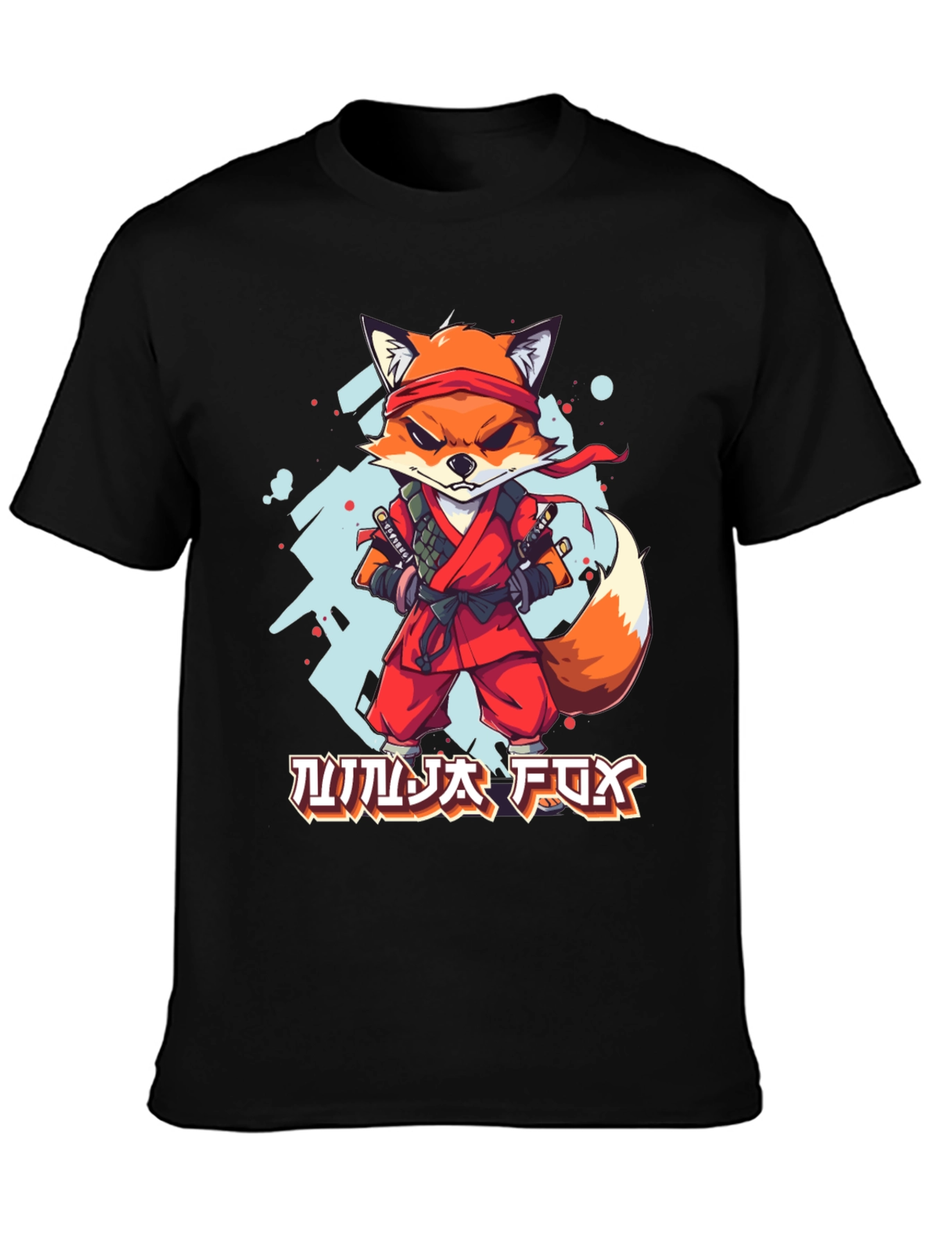 Ninja Fox Graphic Tee - Cool Cartoon Design