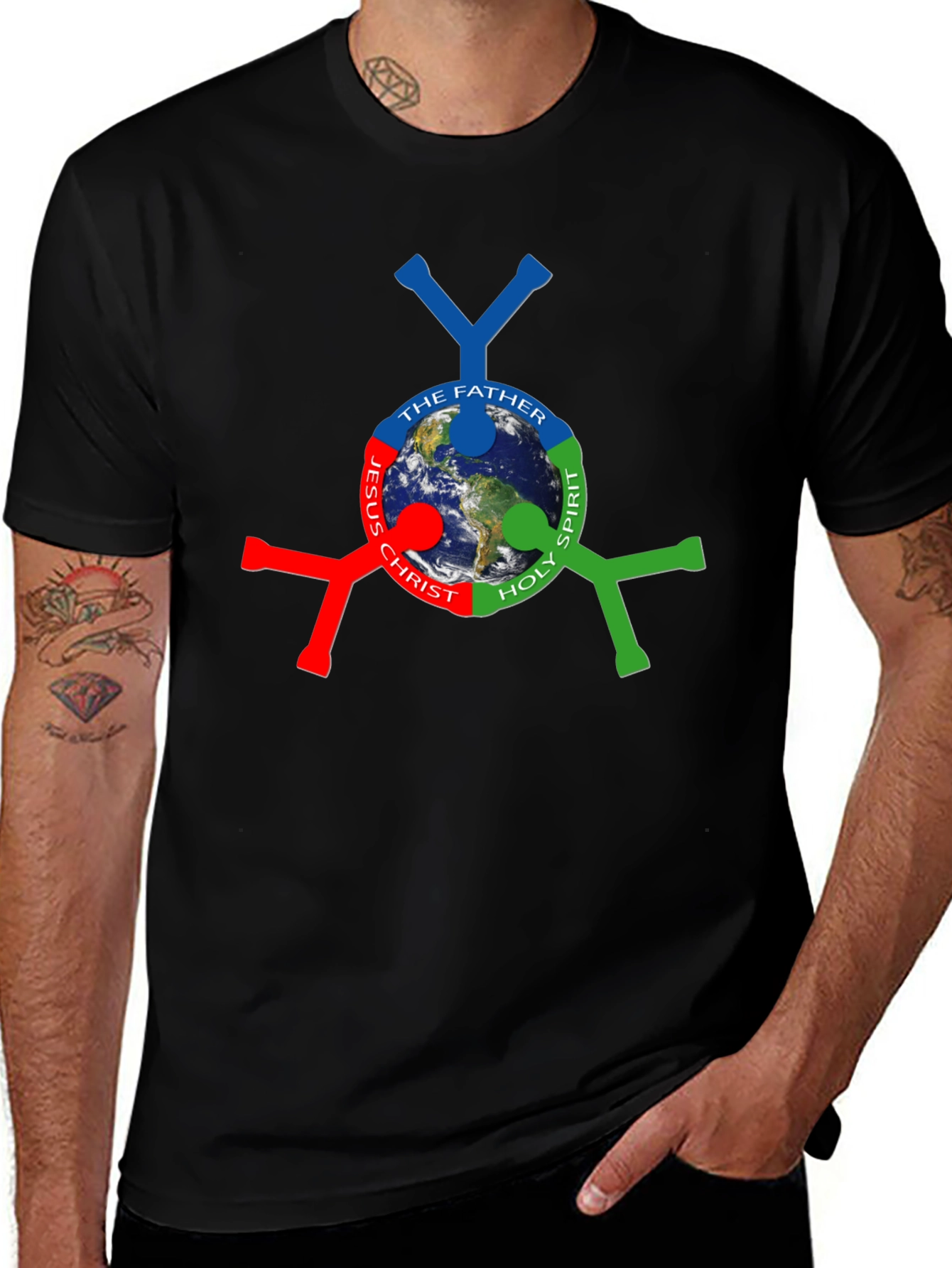 Trinity Earth Graphic Tee - Black Cotton Blend