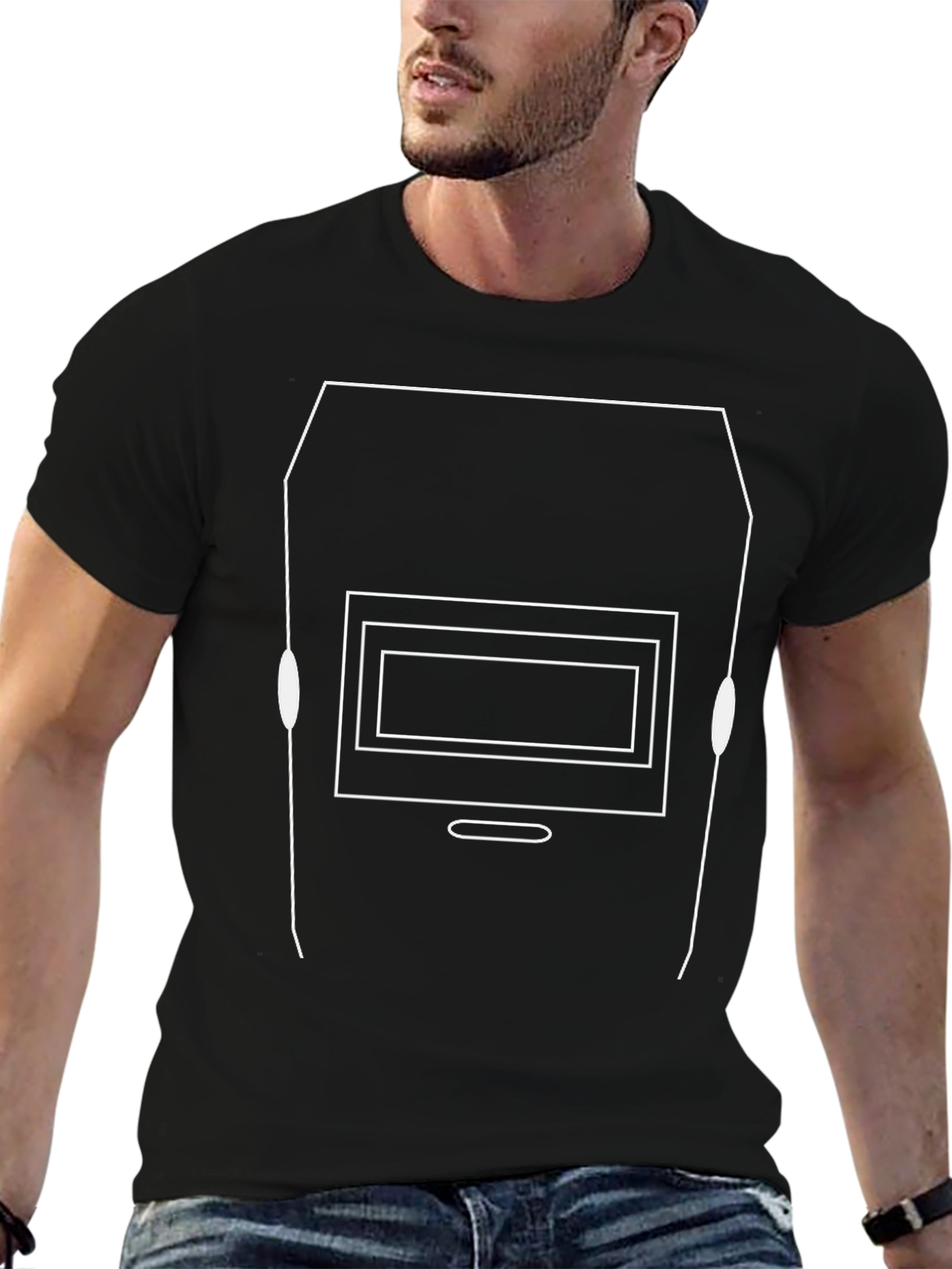 Welders Mask Graphic Tee - Black Cotton Comfort