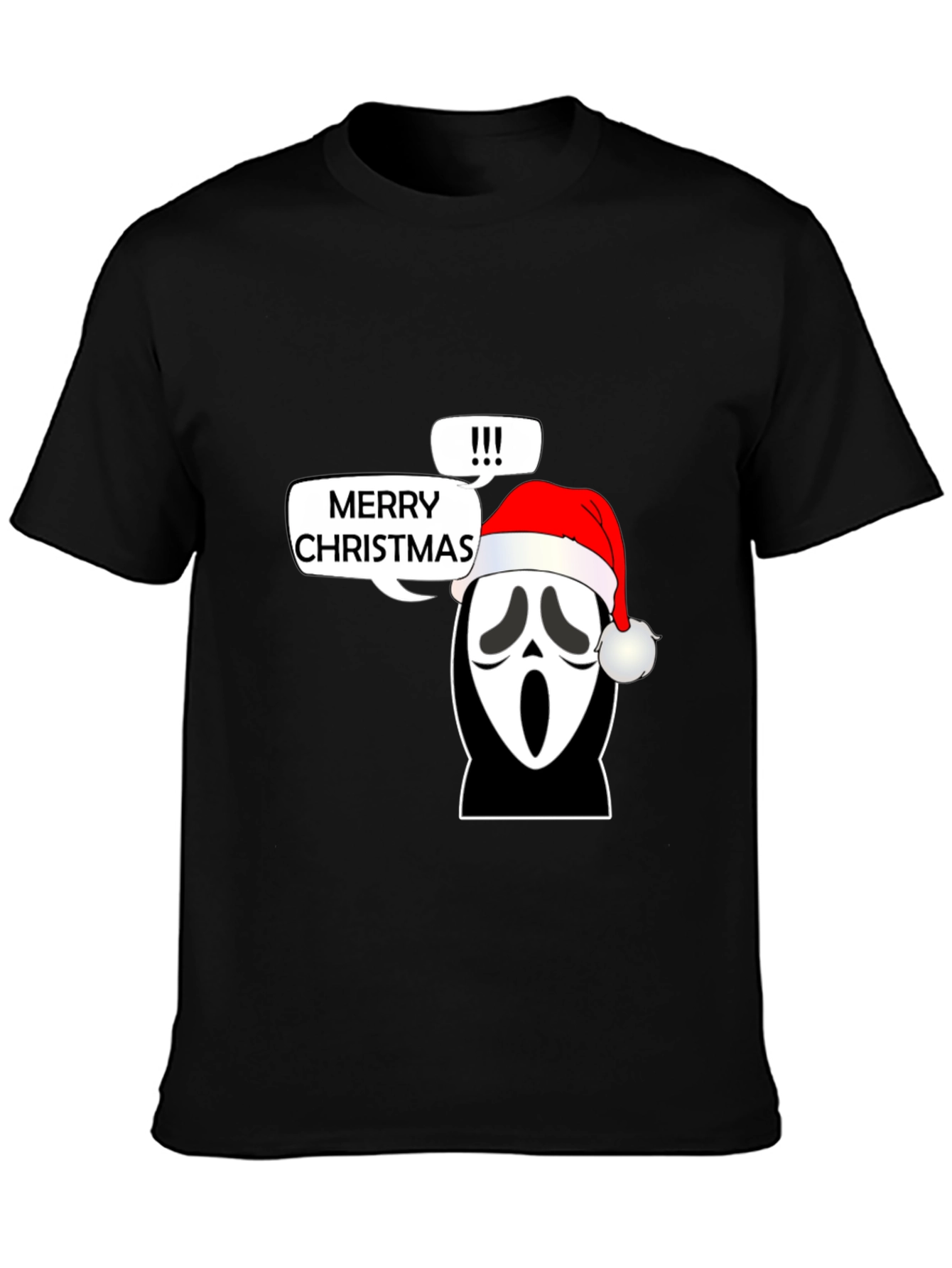 Ghost Face Merry Christmas Graphic T-Shirt