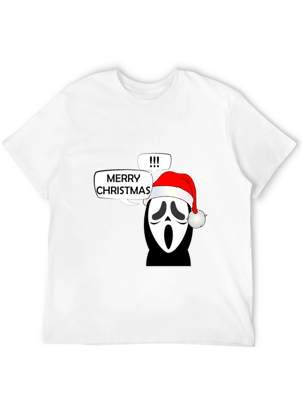 Ghost Face Merry Christmas Graphic T-Shirt