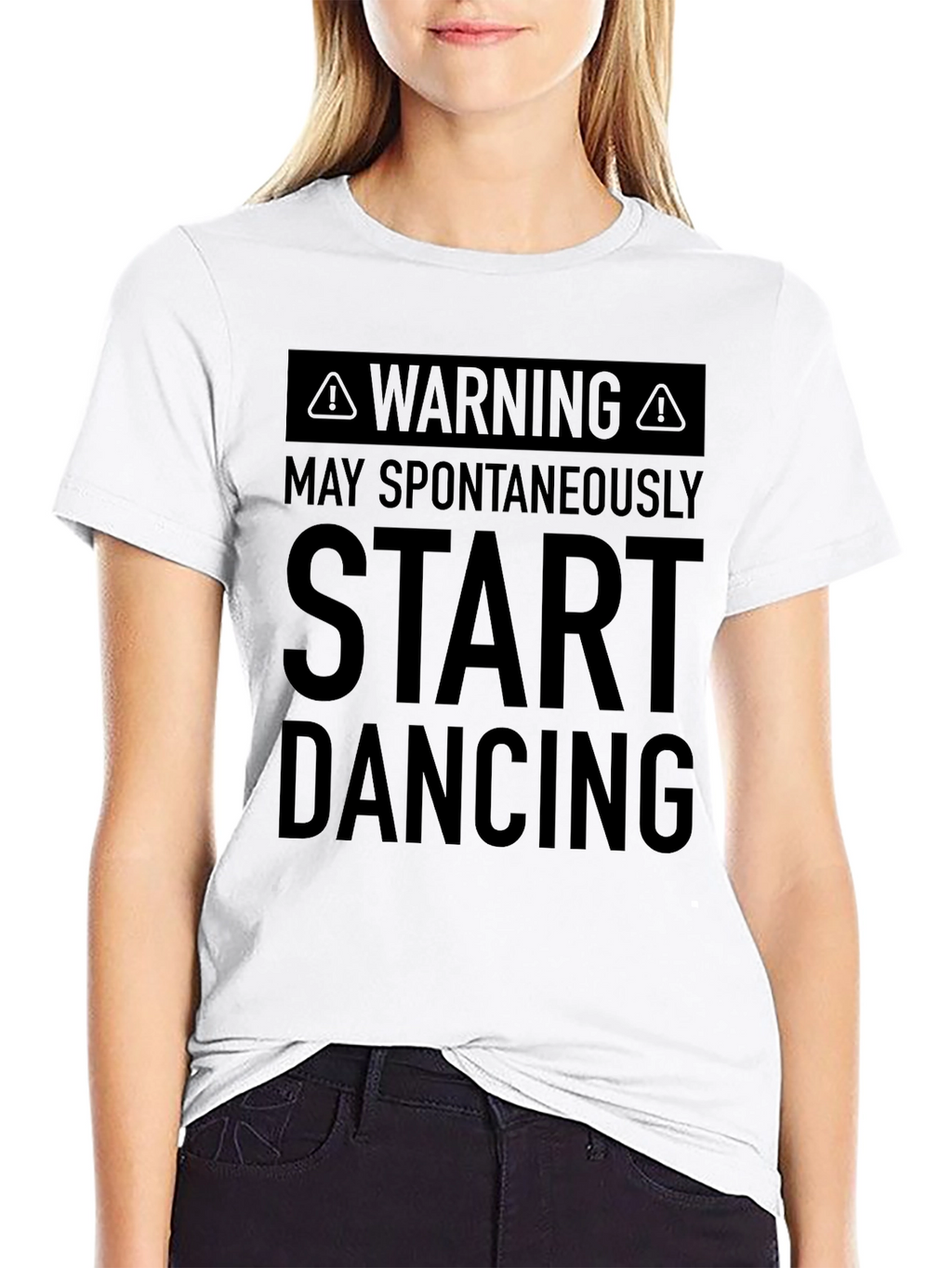 Warning May Spontaneously Start Dancing Black T-Shirt