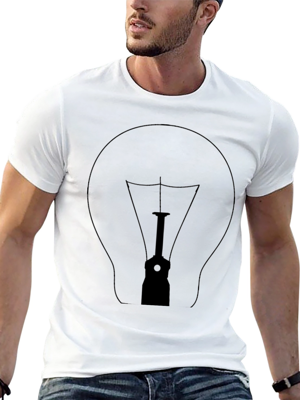 Illuminating Idea Bulb Graphic T-Shirt