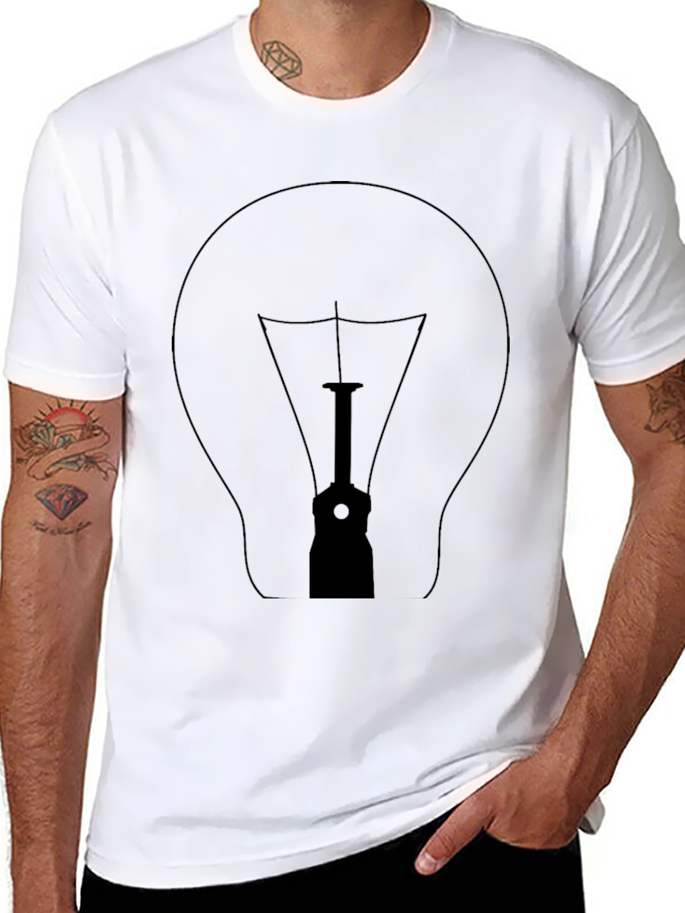 Illuminating Idea Bulb Graphic T-Shirt