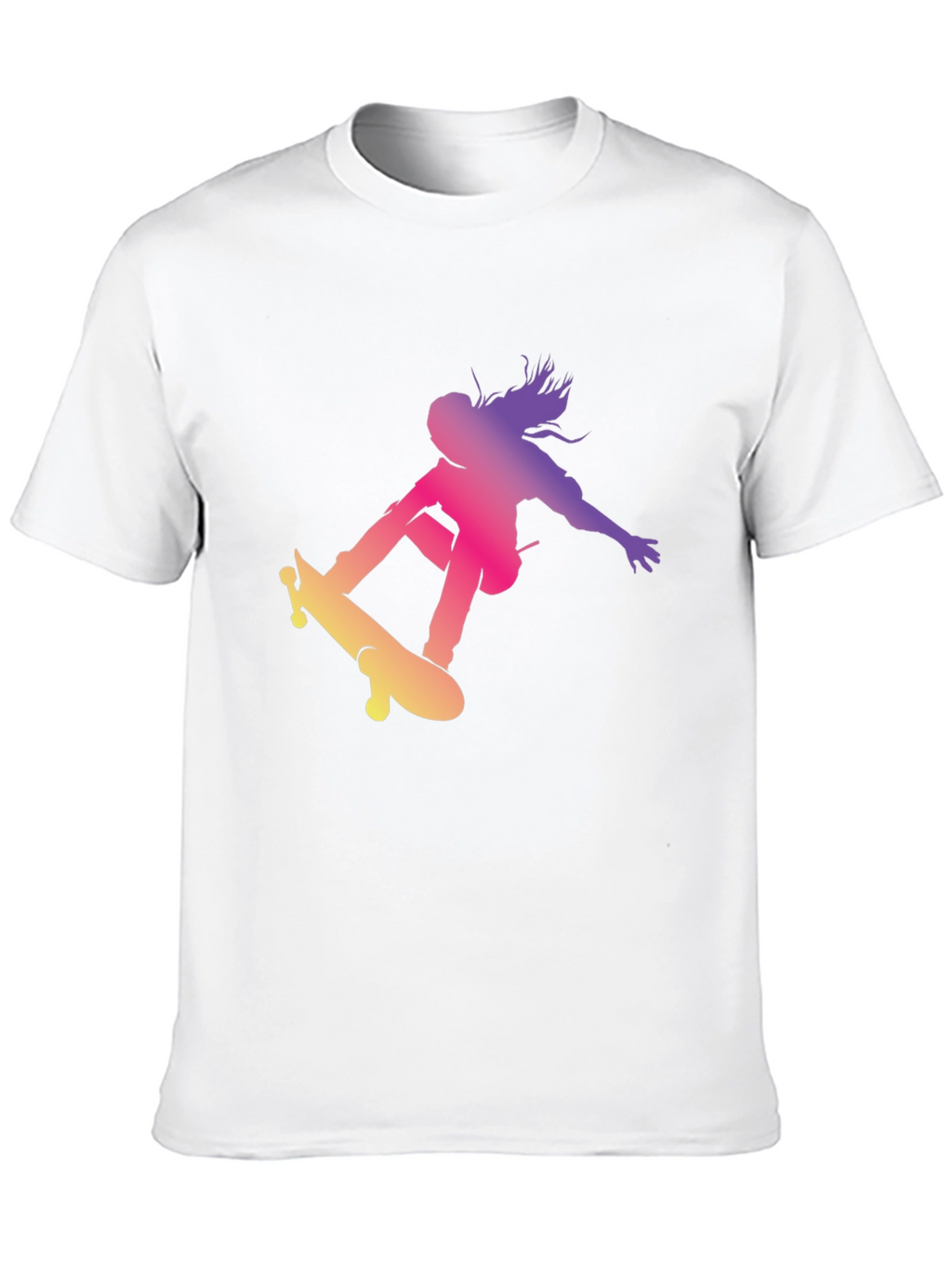 Skateboarder Graphic Black T-Shirt Cool Casual Top