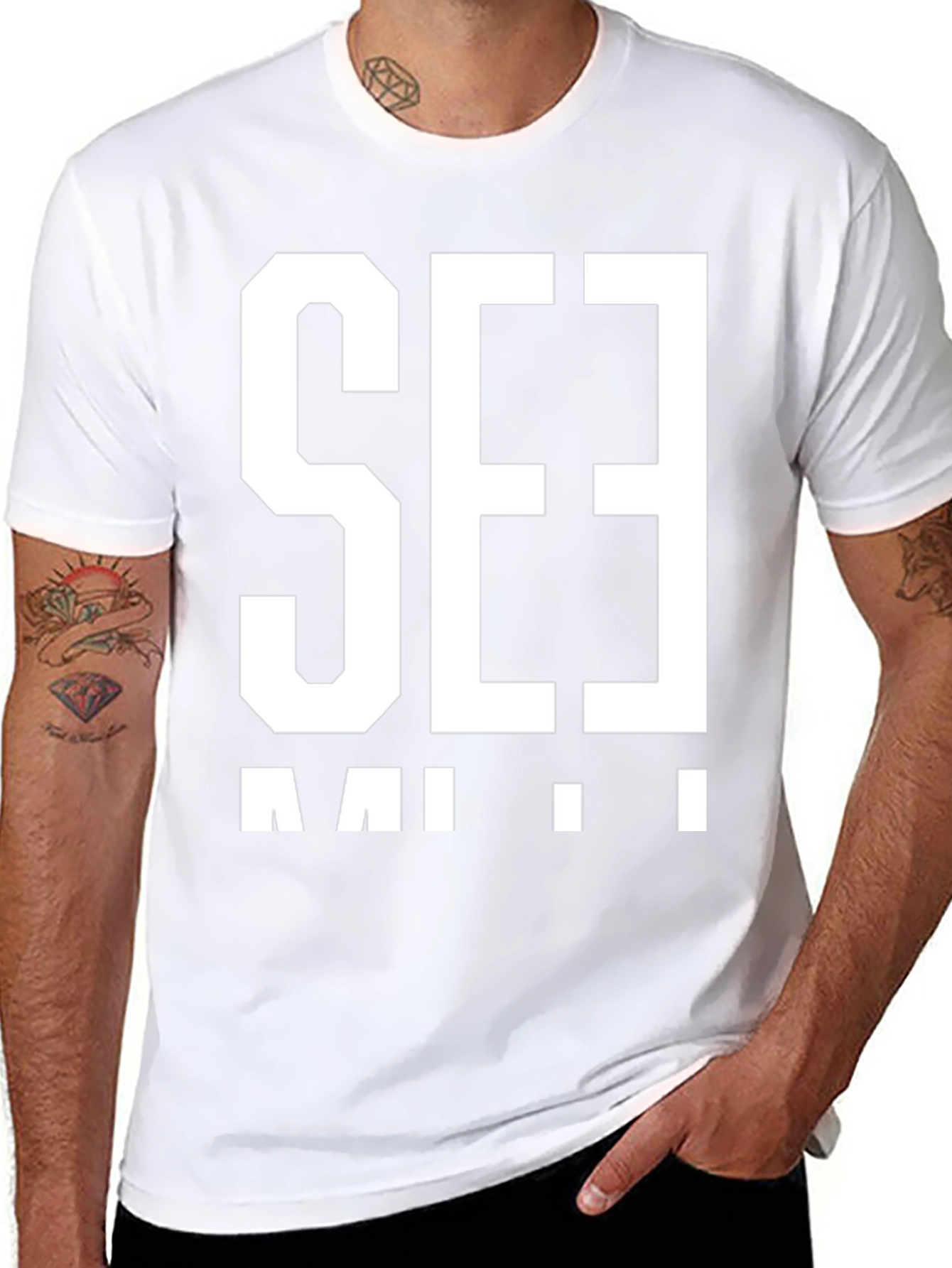 Bold Graphic T-Shirt - Black with White Print