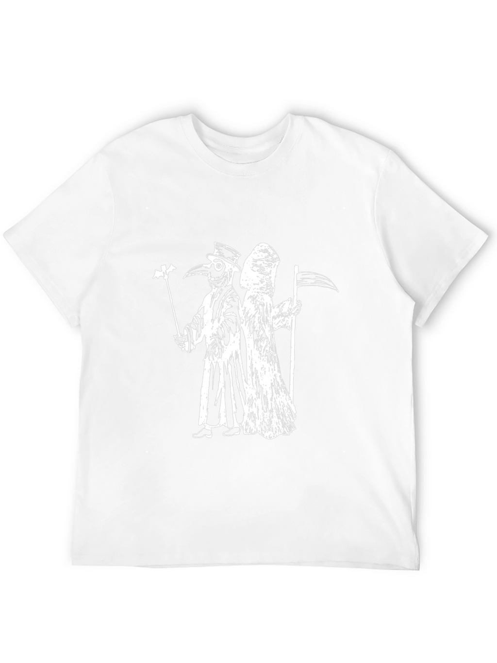 Plague Doctor & Grim Reaper Black Graphic Tee