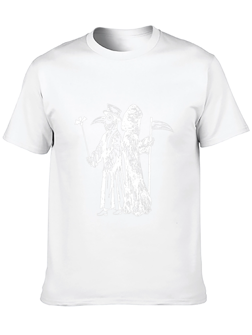 Plague Doctor & Grim Reaper Black Graphic Tee