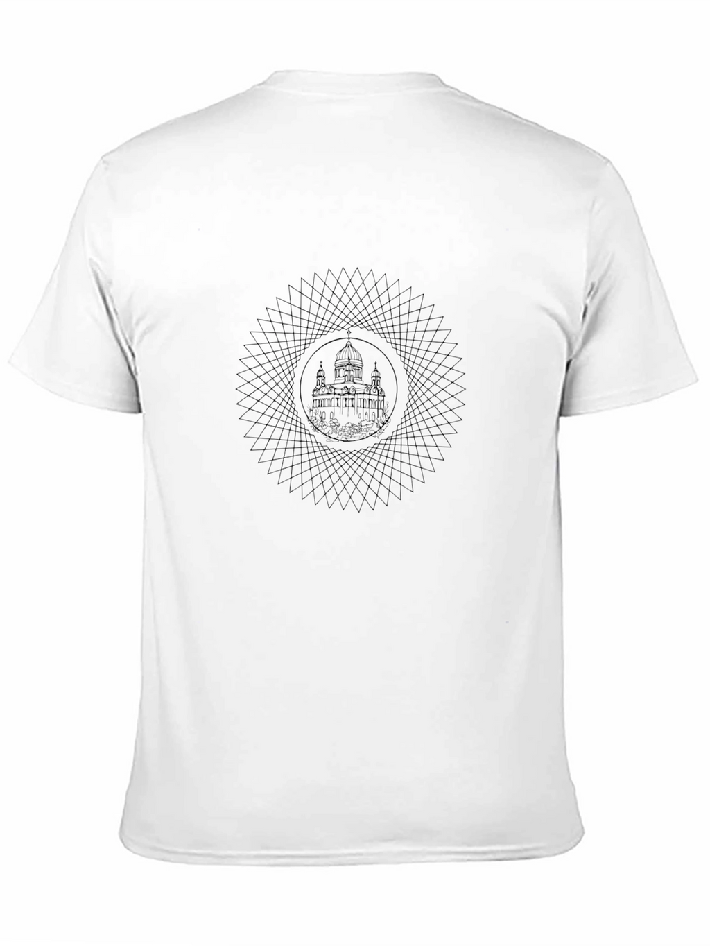 Geometric Church Graphic Black T-Shirt