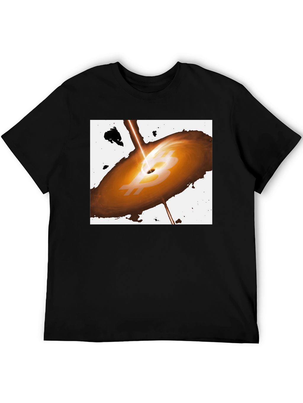 Bitcoin Black Hole T-Shirt - Crypto Galaxy Design