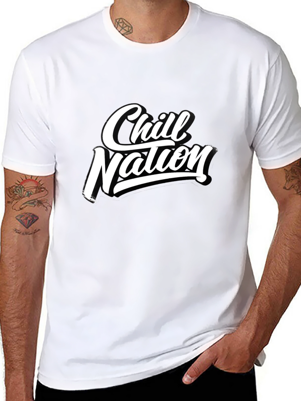 Chill Nation Graphic Tee - Black Short Sleeve