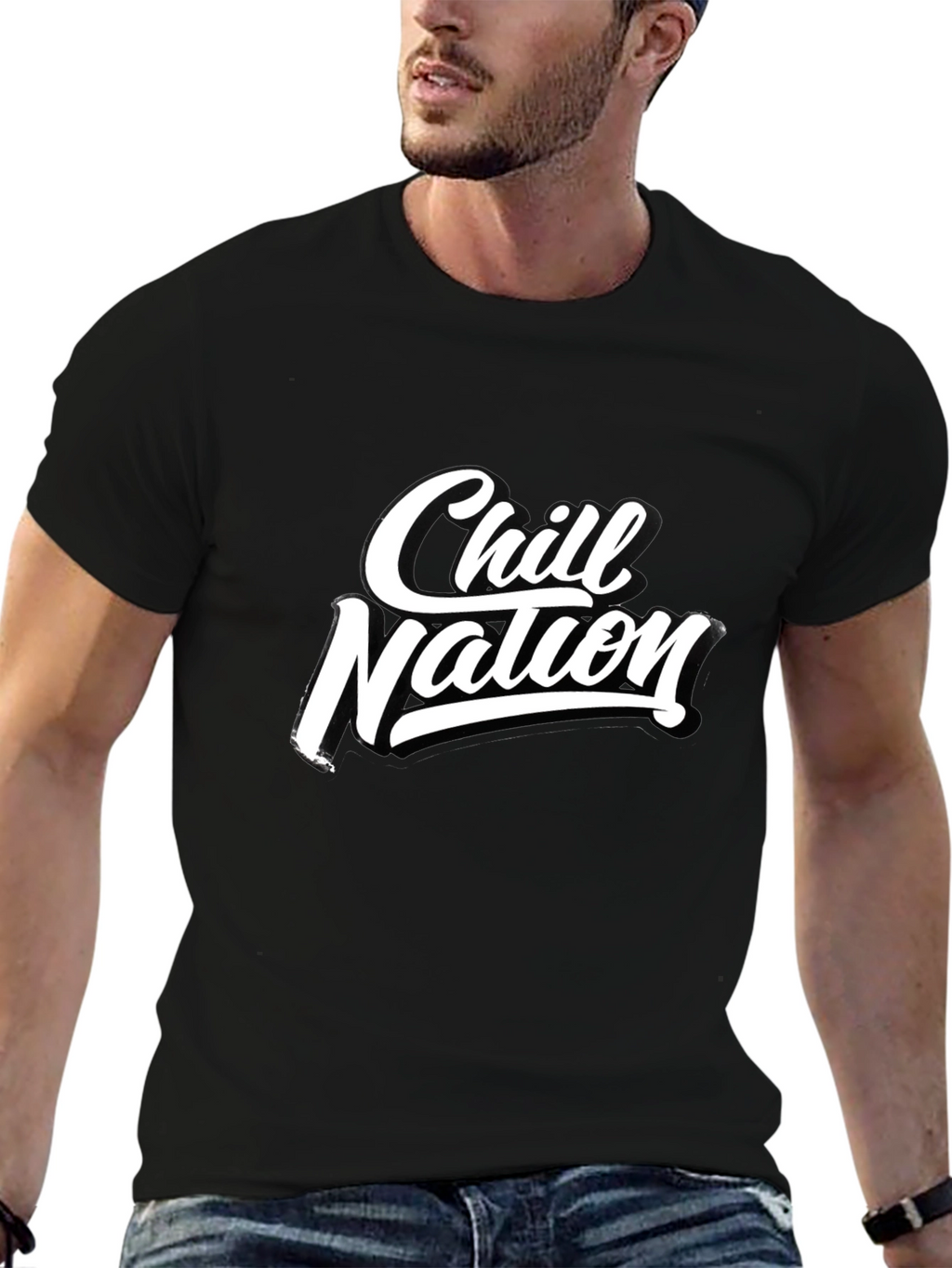 Chill Nation Graphic Tee - Black Short Sleeve