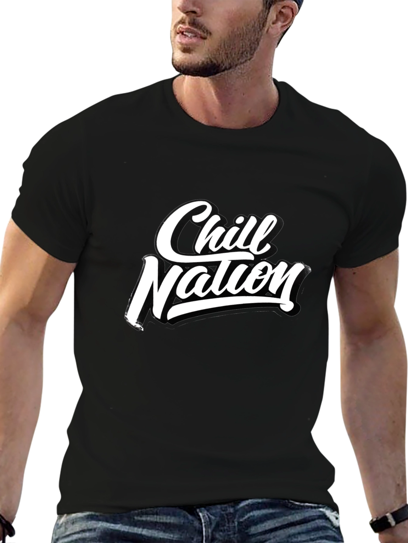 Chill Nation Graphic Tee - Black Short Sleeve