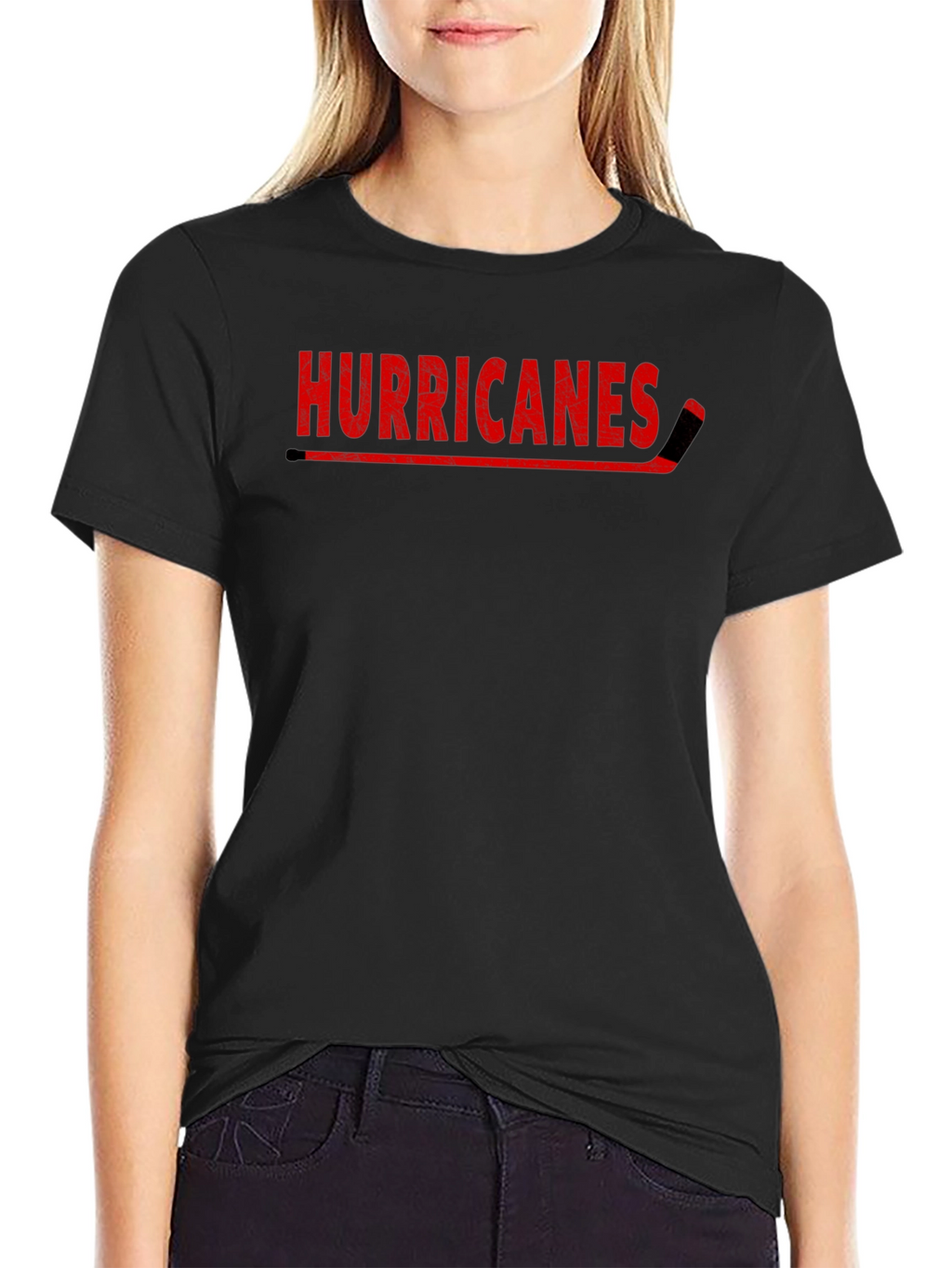 Hurricanes Hockey Fan T-Shirt - Red on Black