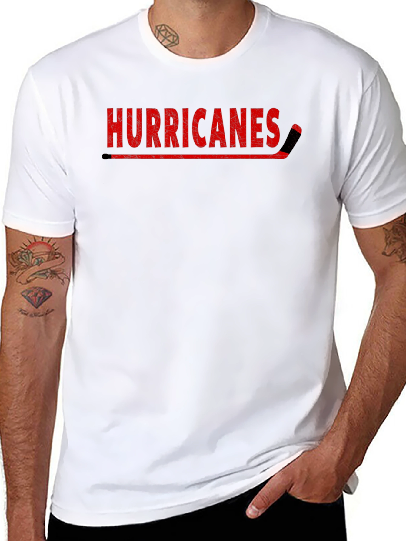 Hurricanes Hockey Fan T-Shirt - Red on Black