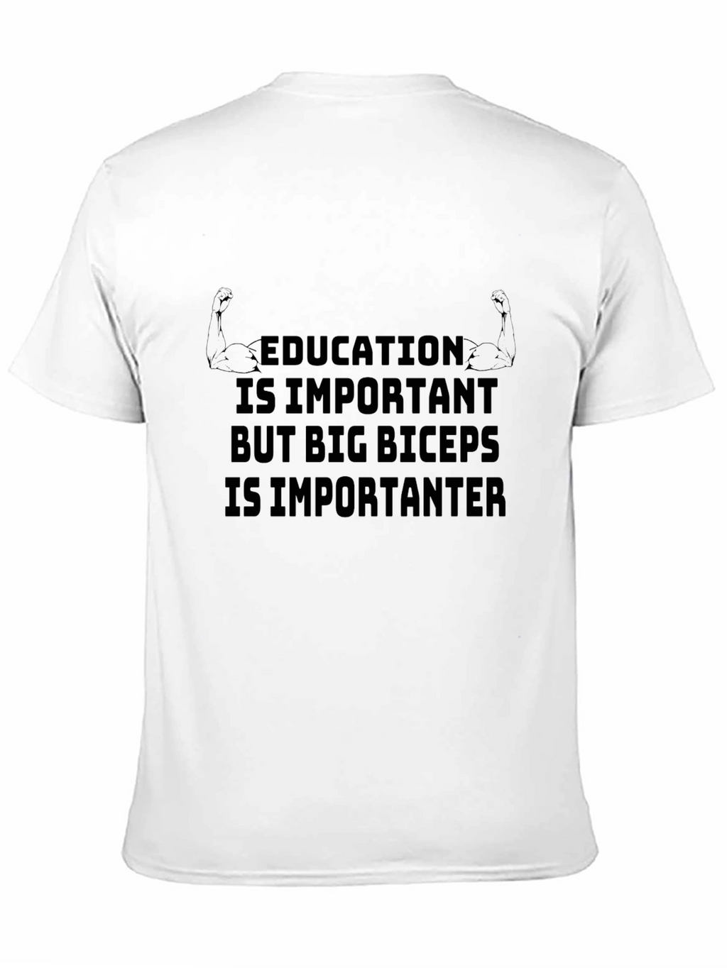 Education Vs. Biceps Graphic T-Shirt