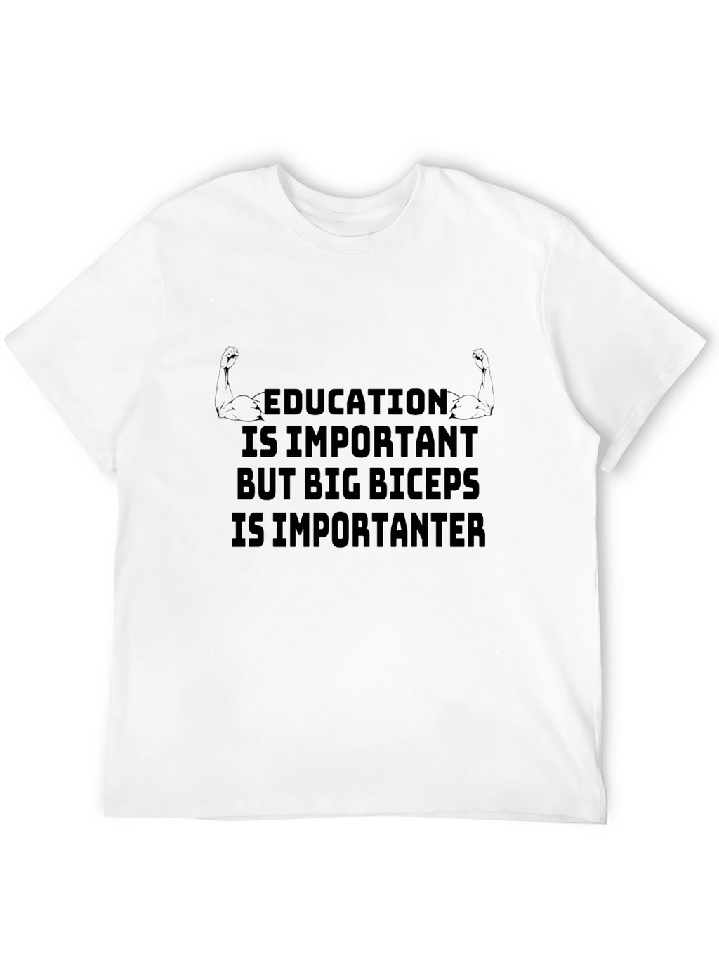 Education Vs. Biceps Graphic T-Shirt