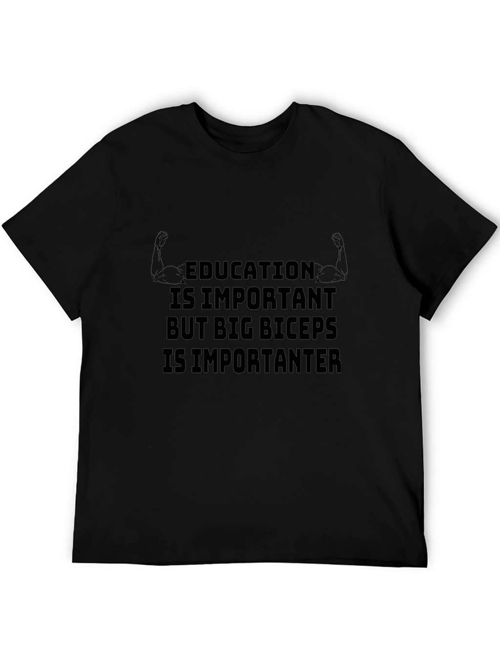 Education Vs. Biceps Graphic T-Shirt