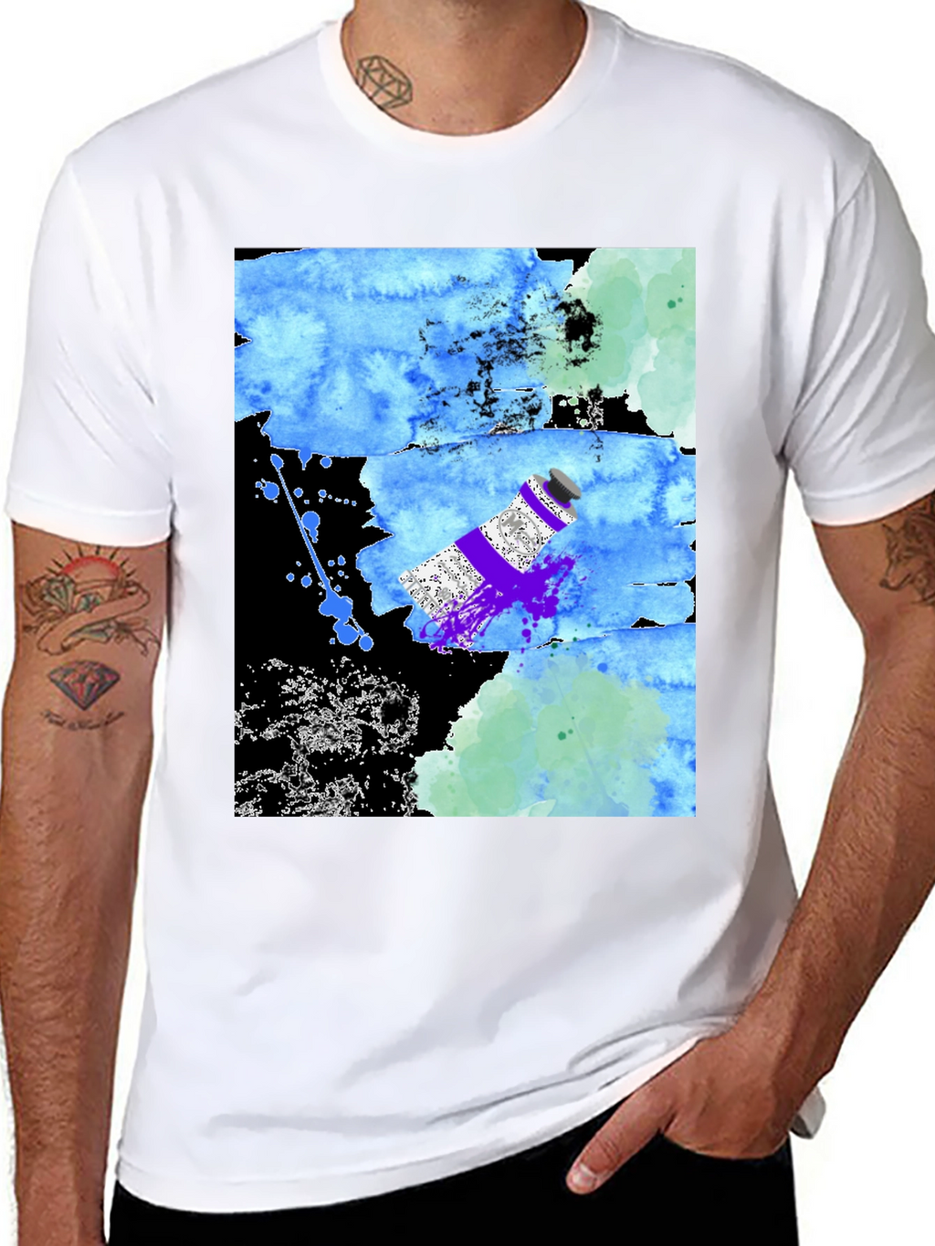 Abstract Art T-Shirt: Paint Tube Splash