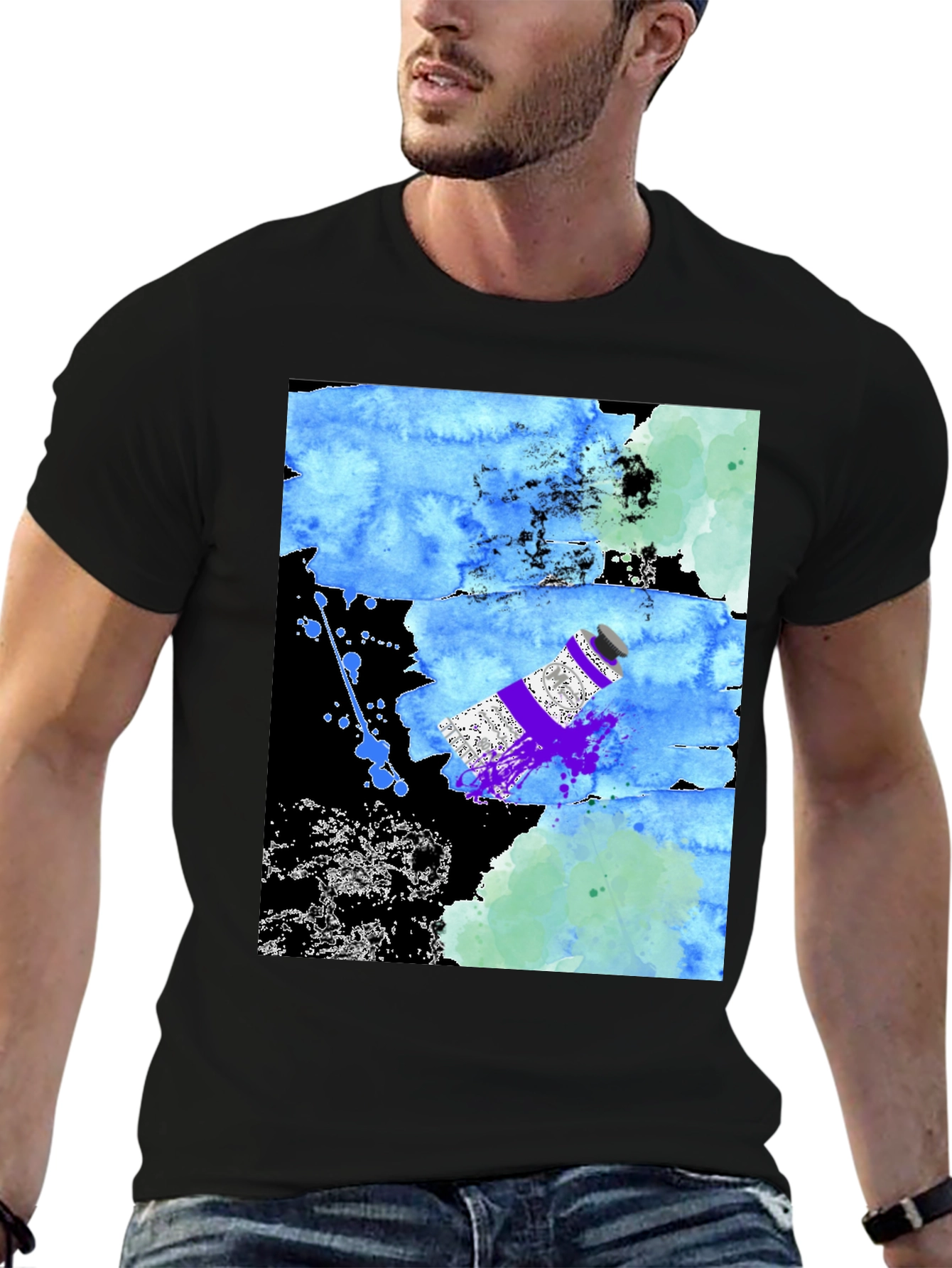 Abstract Art T-Shirt: Paint Tube Splash