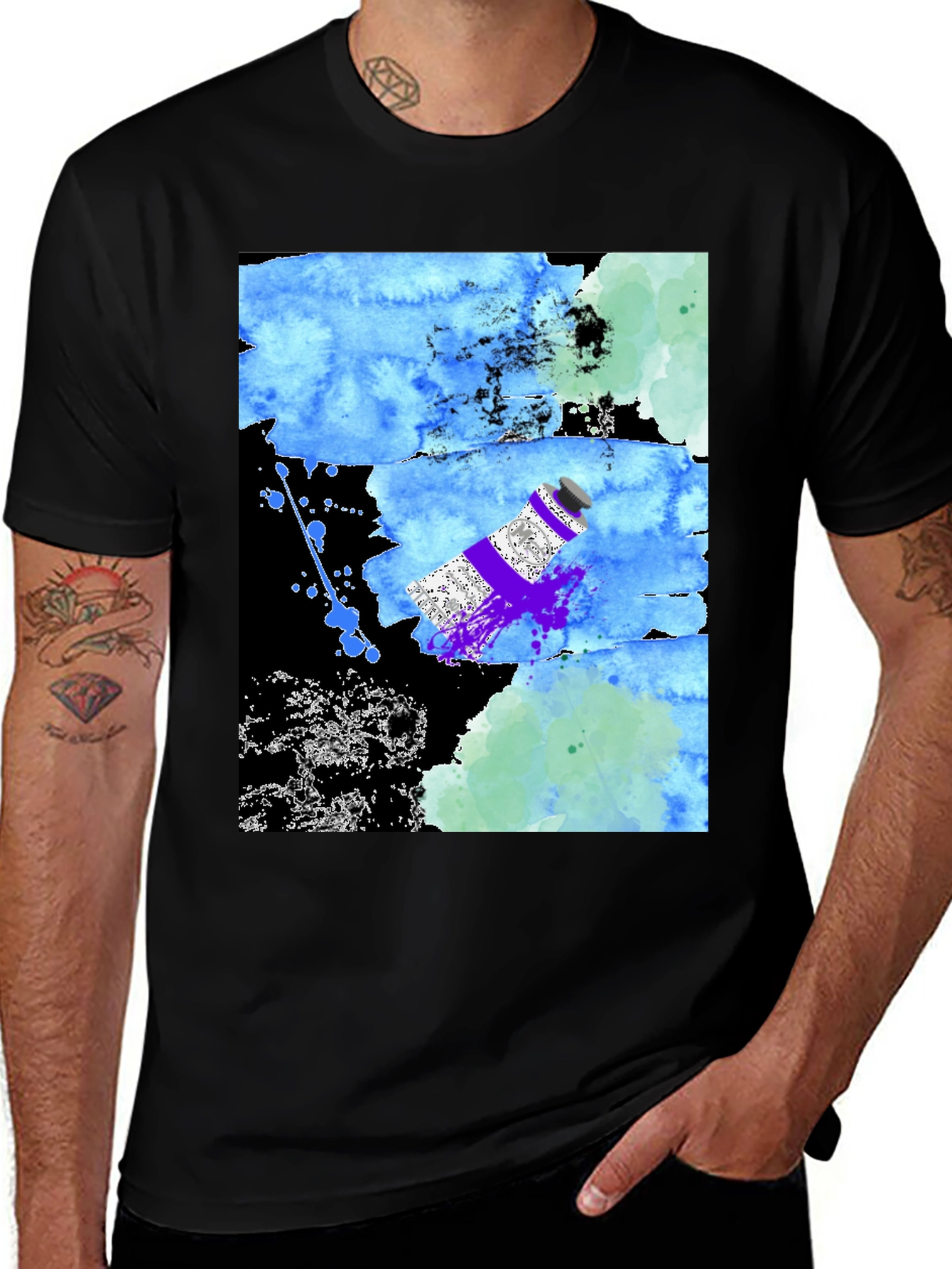 Abstract Art T-Shirt: Paint Tube Splash