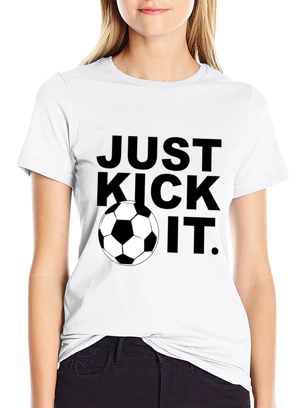 Just Kick It Graphic Tee - Soccer Ball Design
