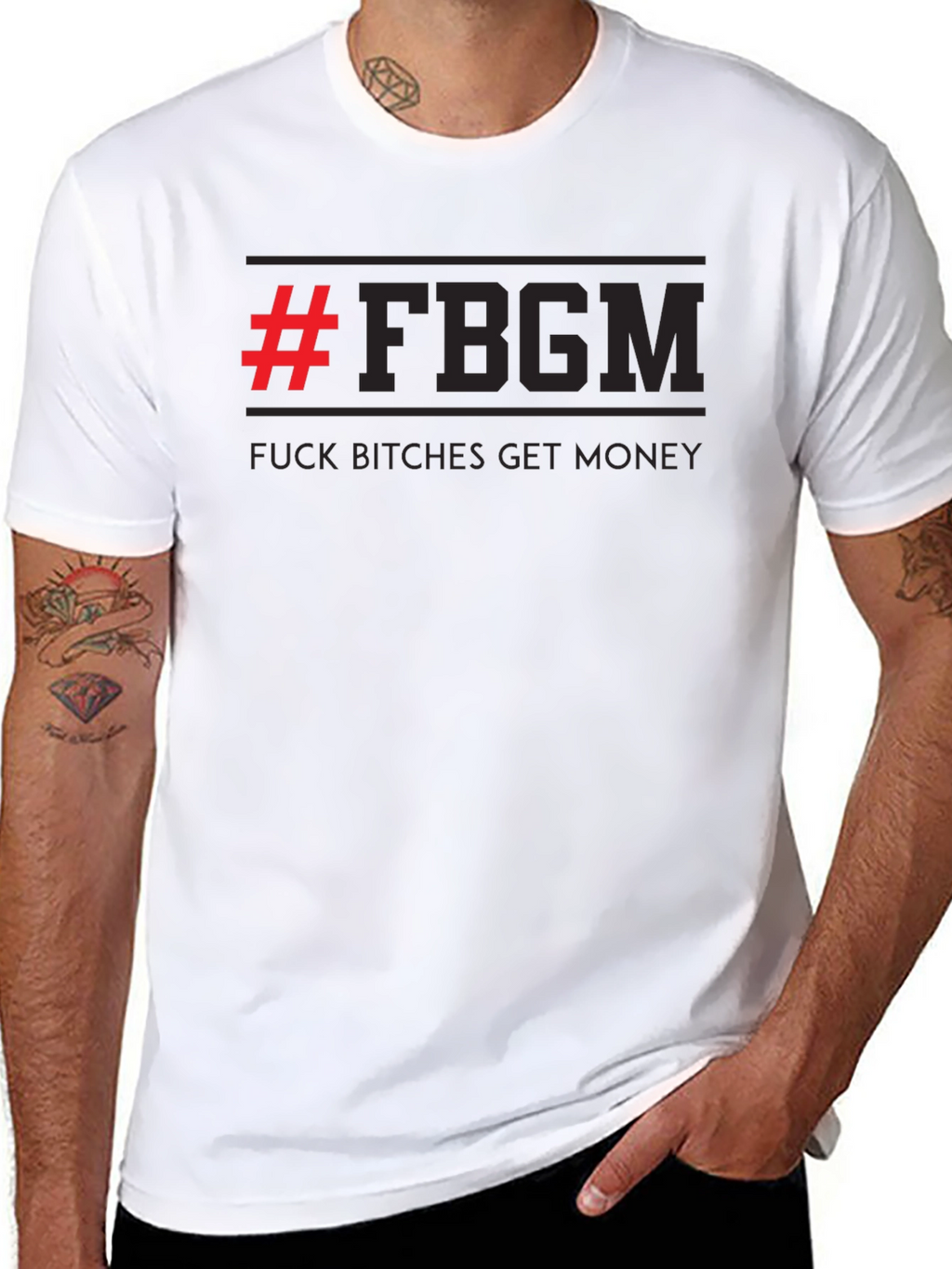F*ck B*tches Get Money Black Graphic Tee
