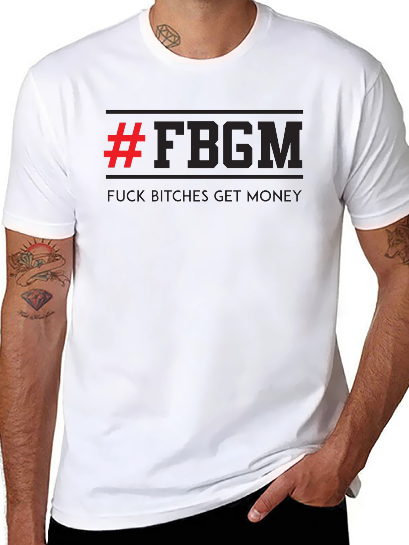 F*ck B*tches Get Money Black Graphic Tee