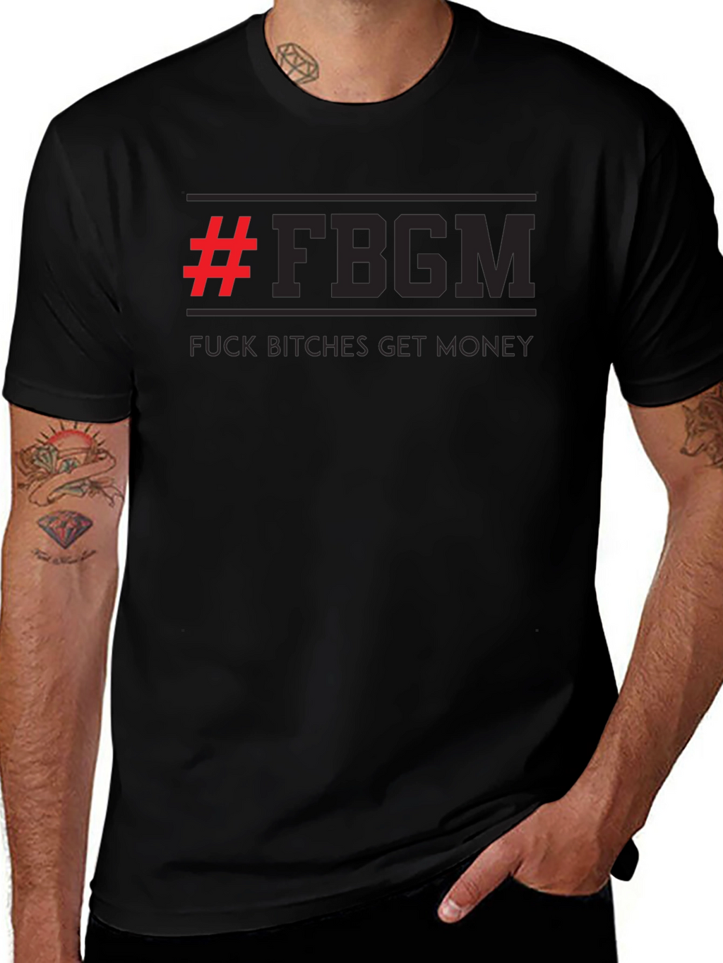 F*ck B*tches Get Money Black Graphic Tee