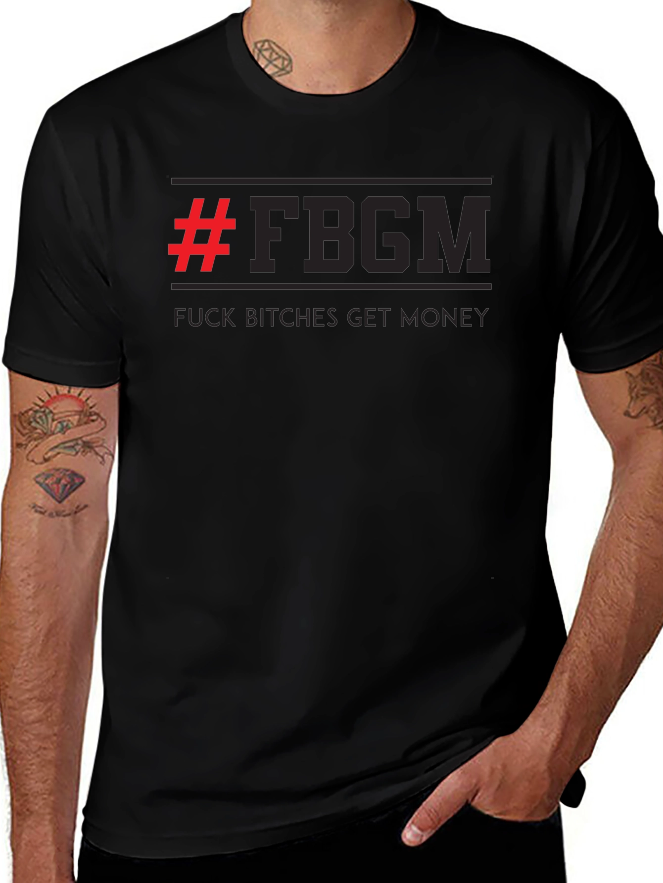 F*ck B*tches Get Money Black Graphic Tee