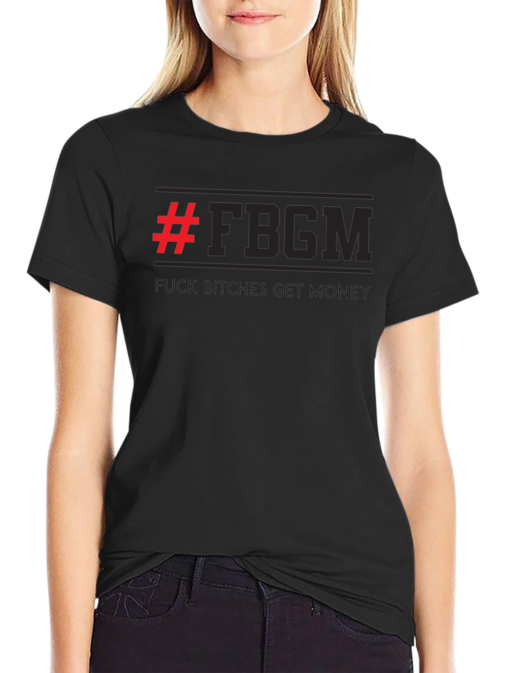 F*ck B*tches Get Money Black Graphic Tee