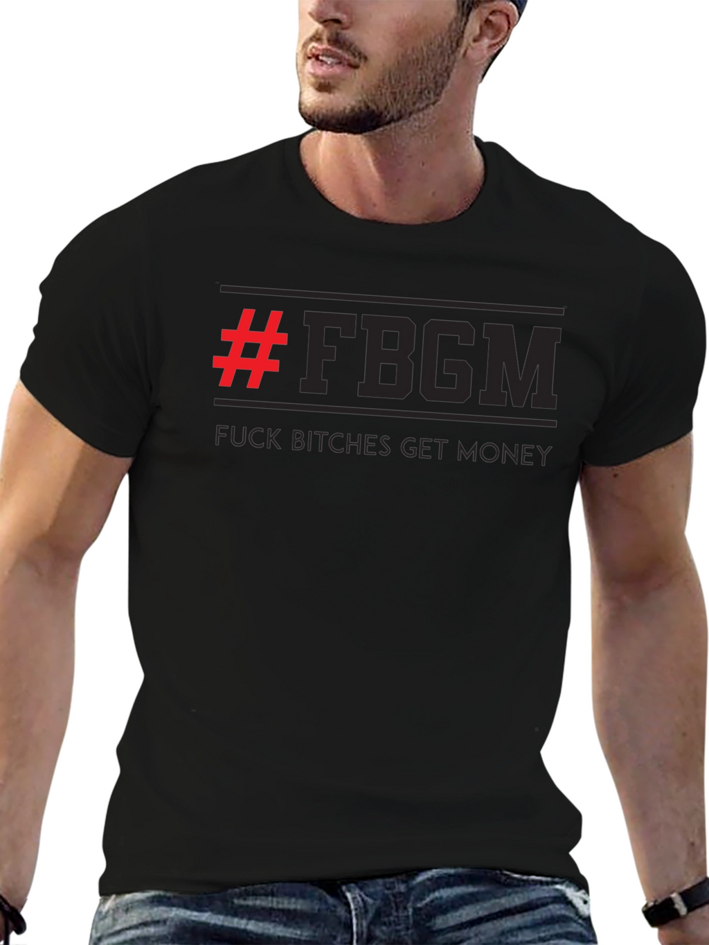 F*ck B*tches Get Money Black Graphic Tee