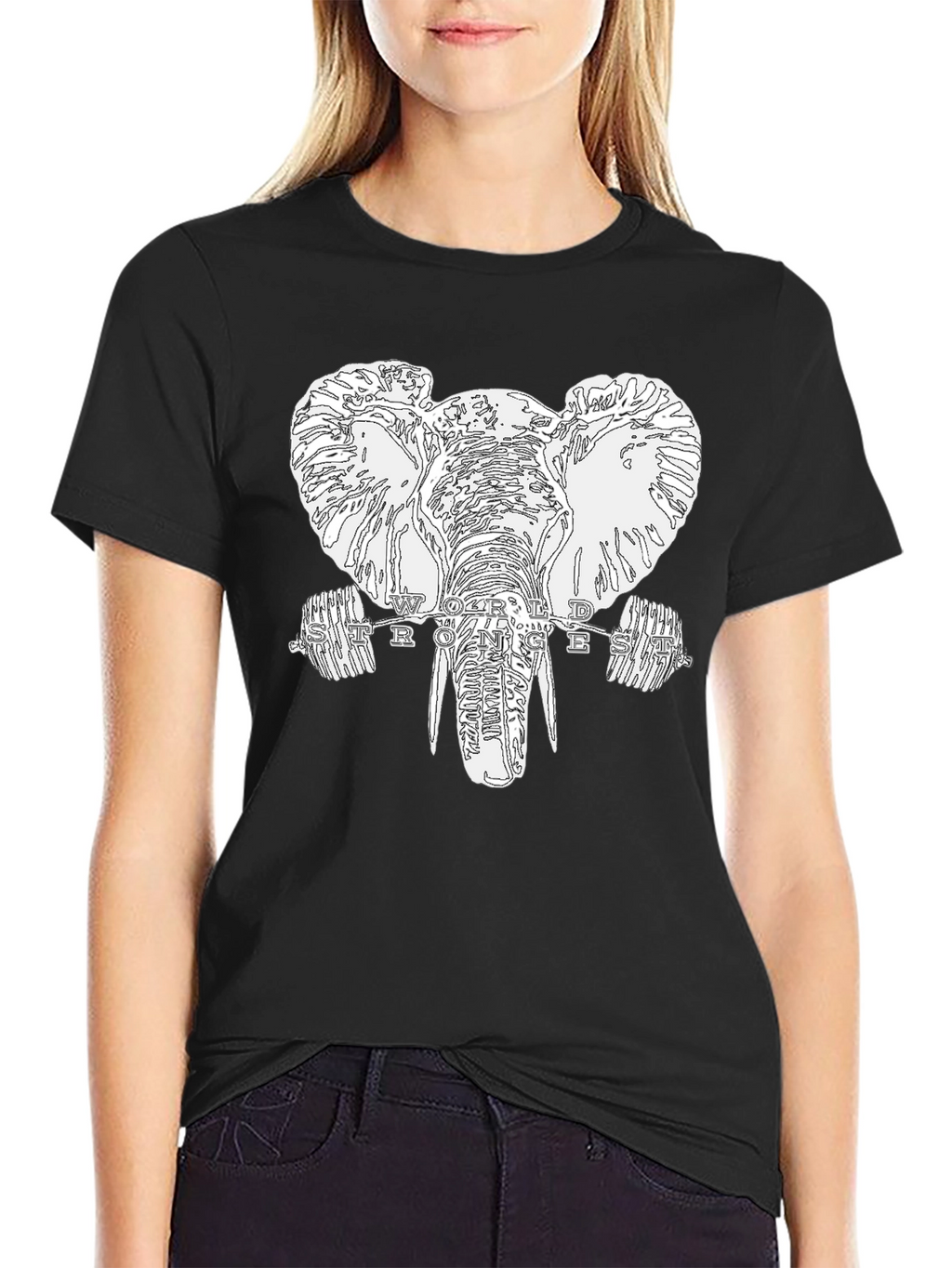 Elephant Strongest T-Shirt - Black Graphic Tee