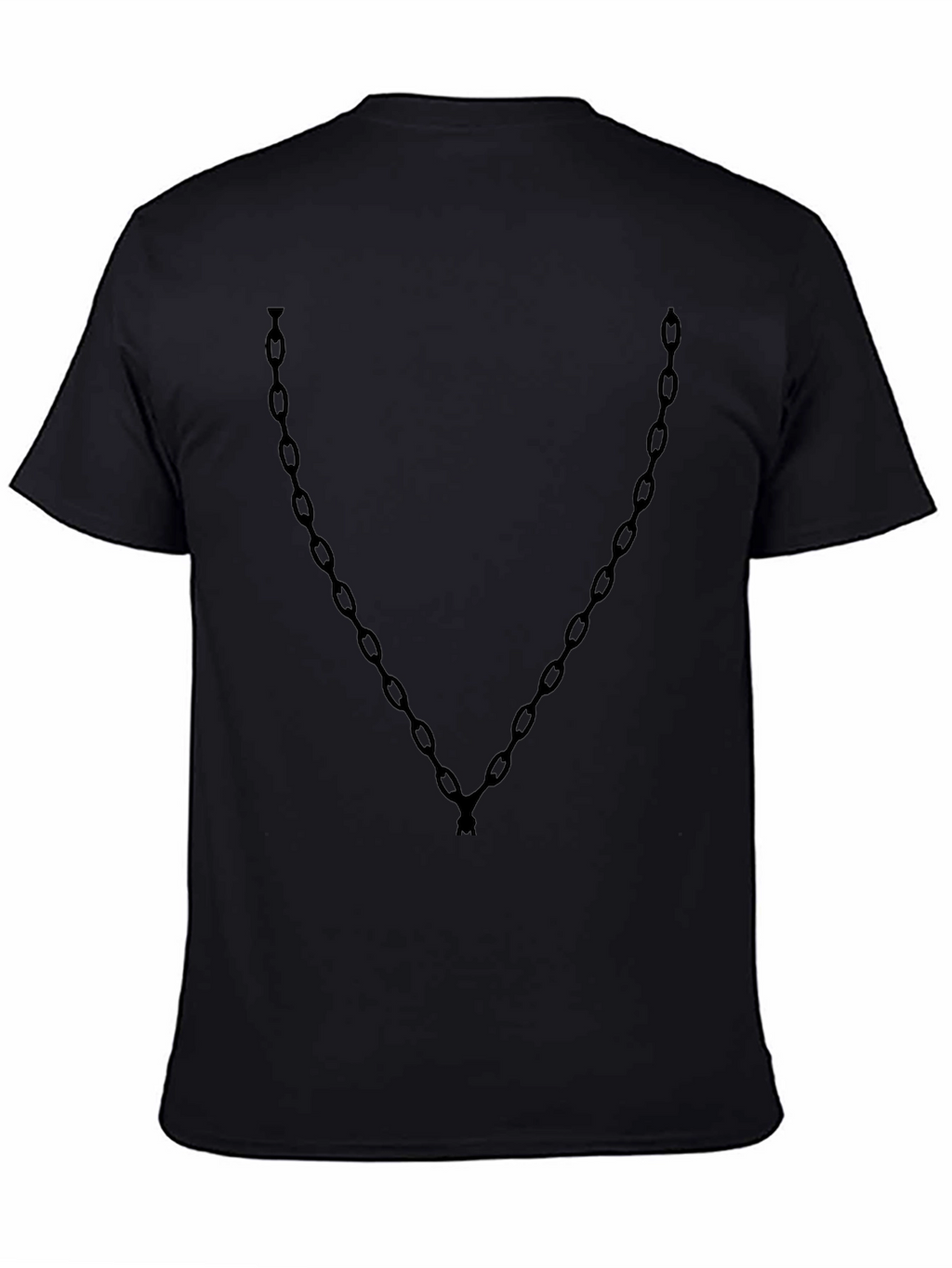 Chain Graphic Black Tee - Edgy Casual Style