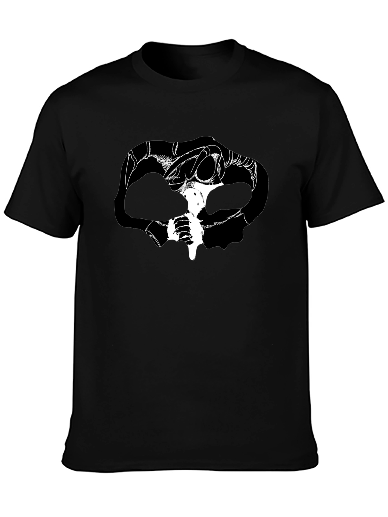Graphic Print Skull Tee - Dark Fantasy Style