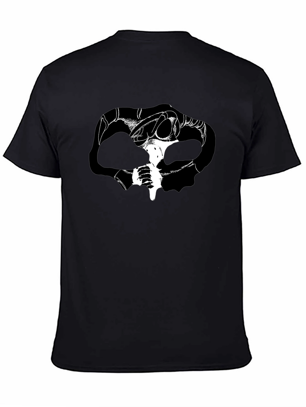 Graphic Print Skull Tee - Dark Fantasy Style