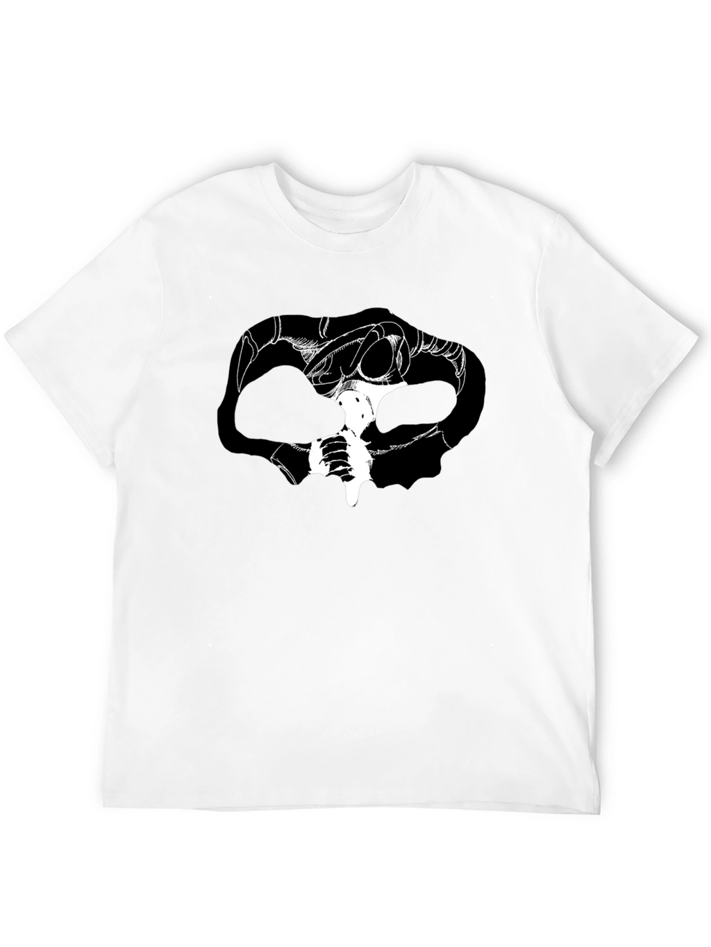 Graphic Print Skull Tee - Dark Fantasy Style