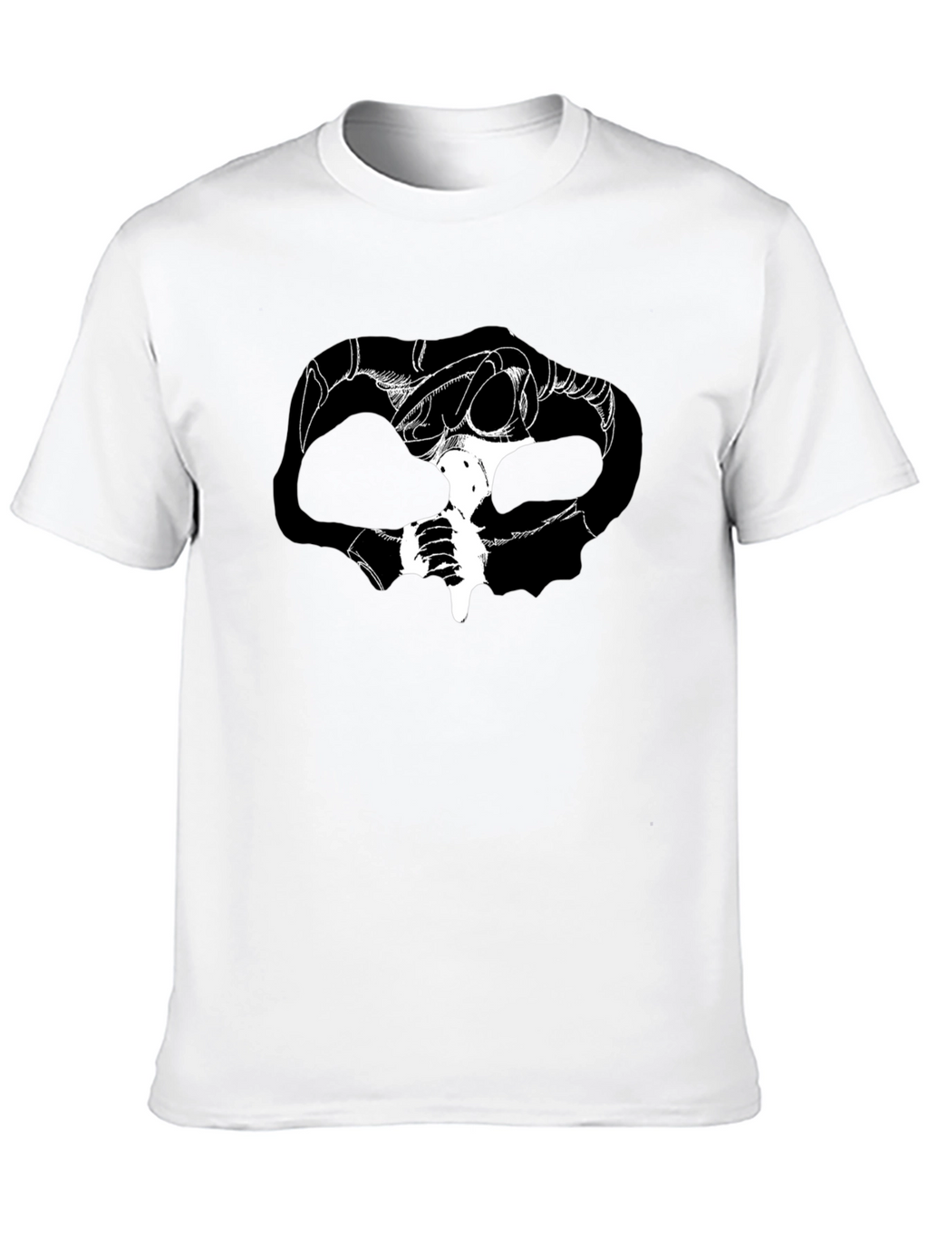 Graphic Print Skull Tee - Dark Fantasy Style