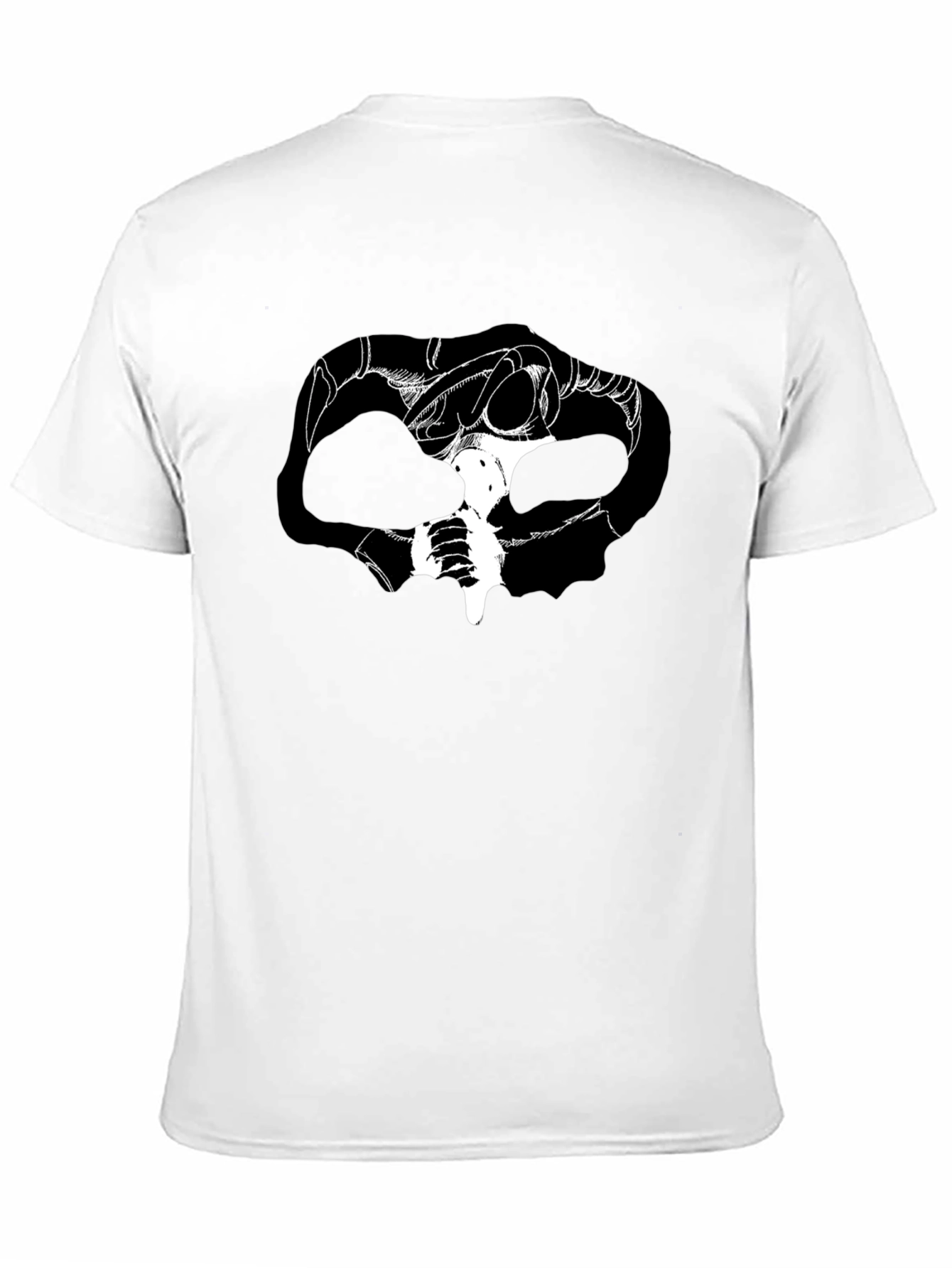 Graphic Print Skull Tee - Dark Fantasy Style