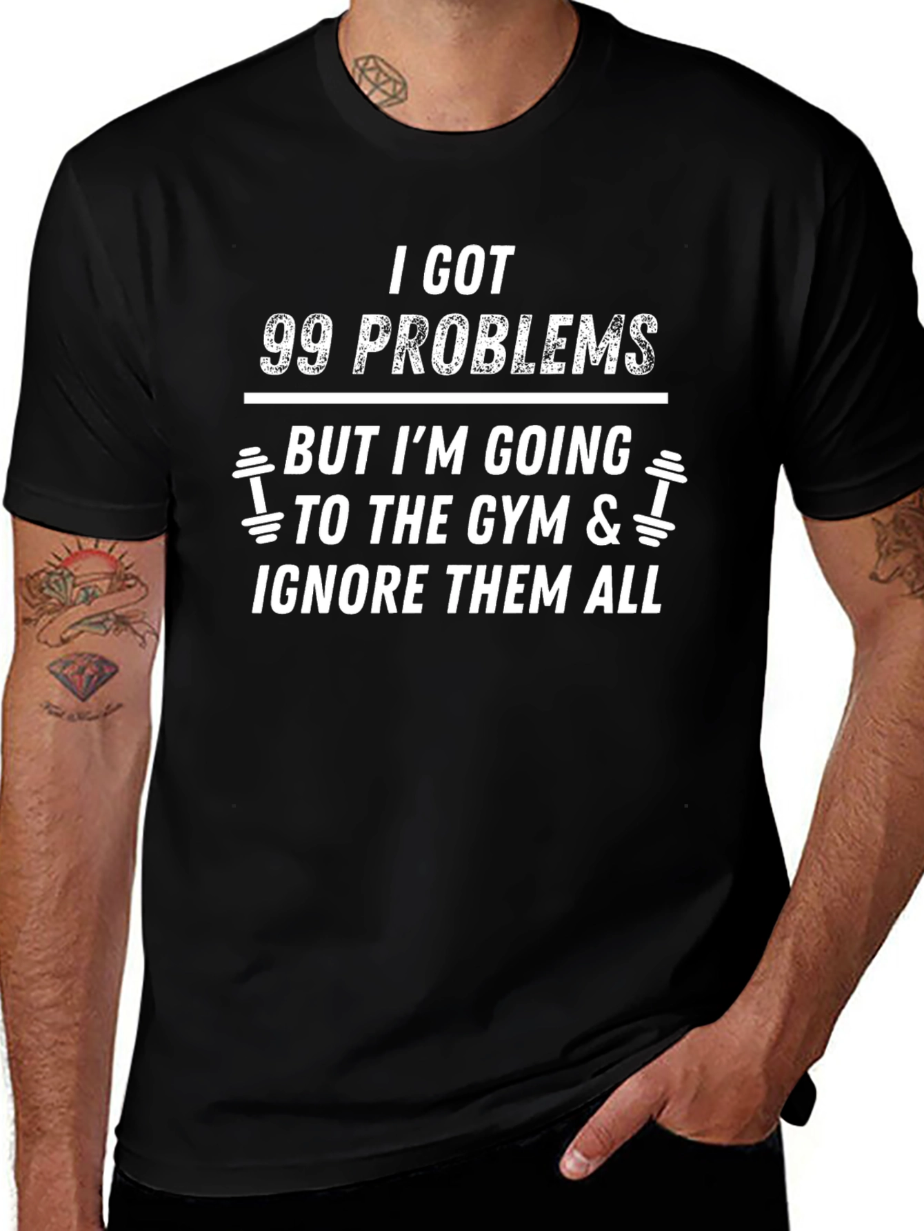 Funny Workout T-Shirt - 99 Problems Gym Tee
